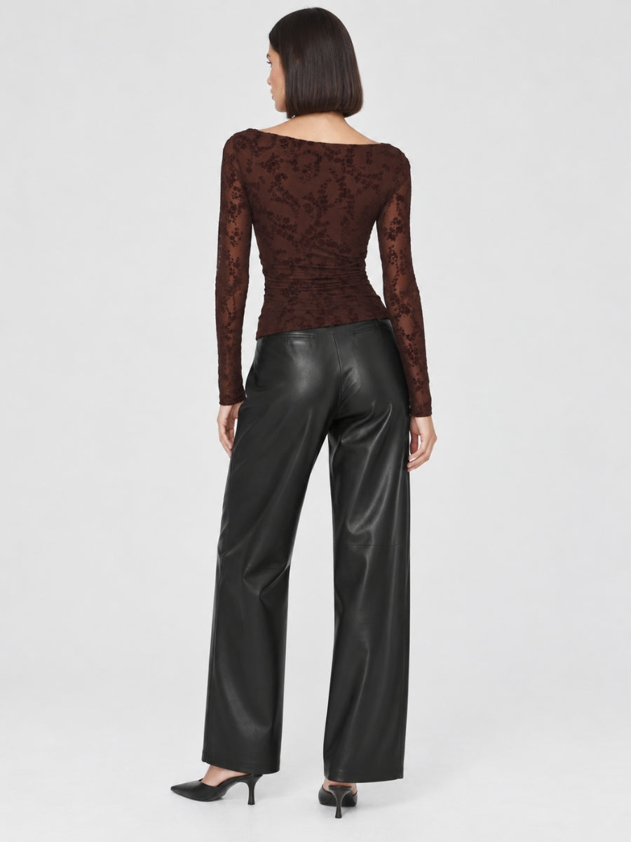 Pyra Flocked Long Sleeve Top