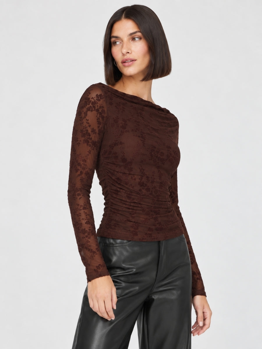 Pyra Flocked Long Sleeve Top