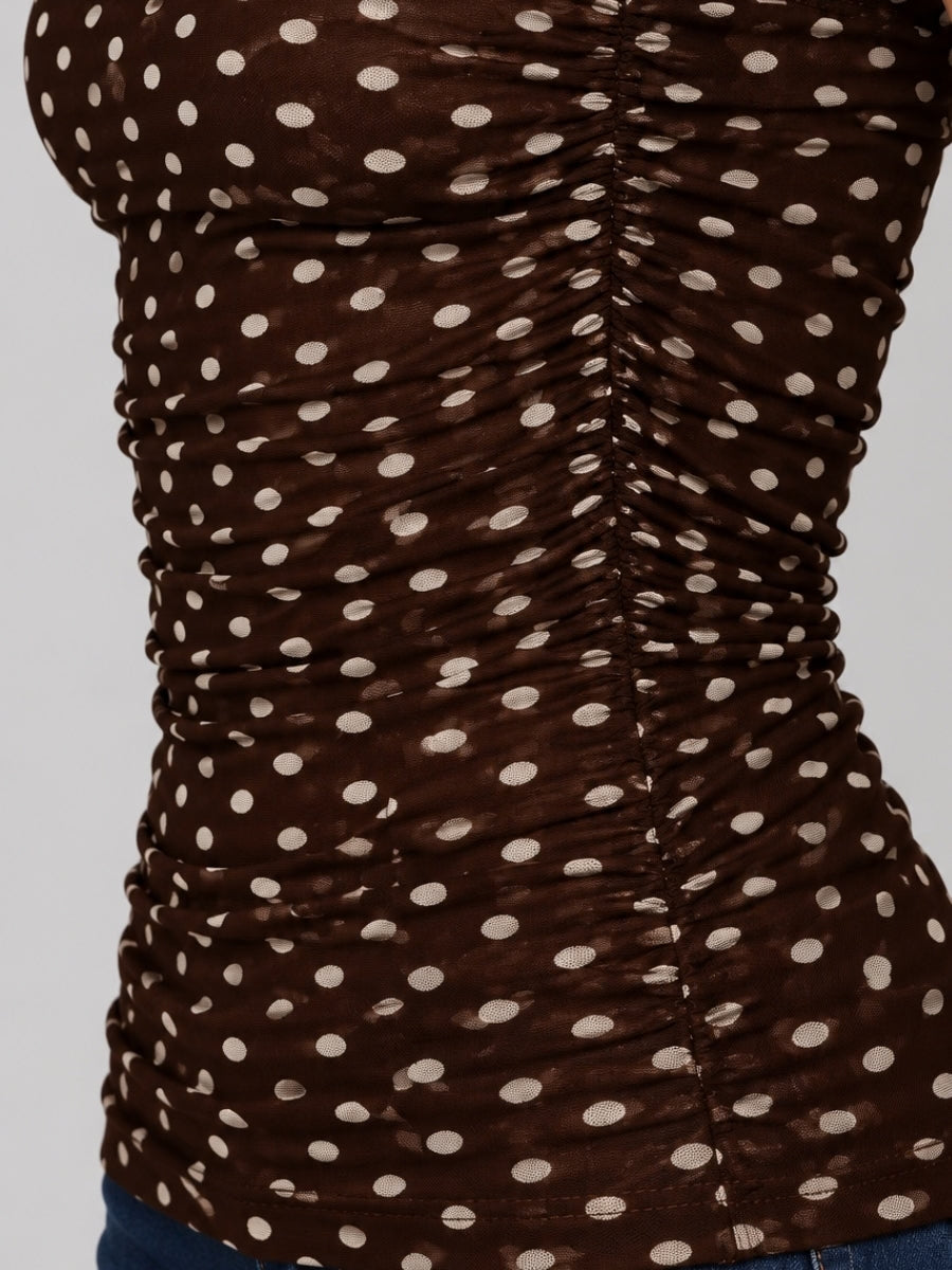 Polly Polka-Dot Mesh Tube Top