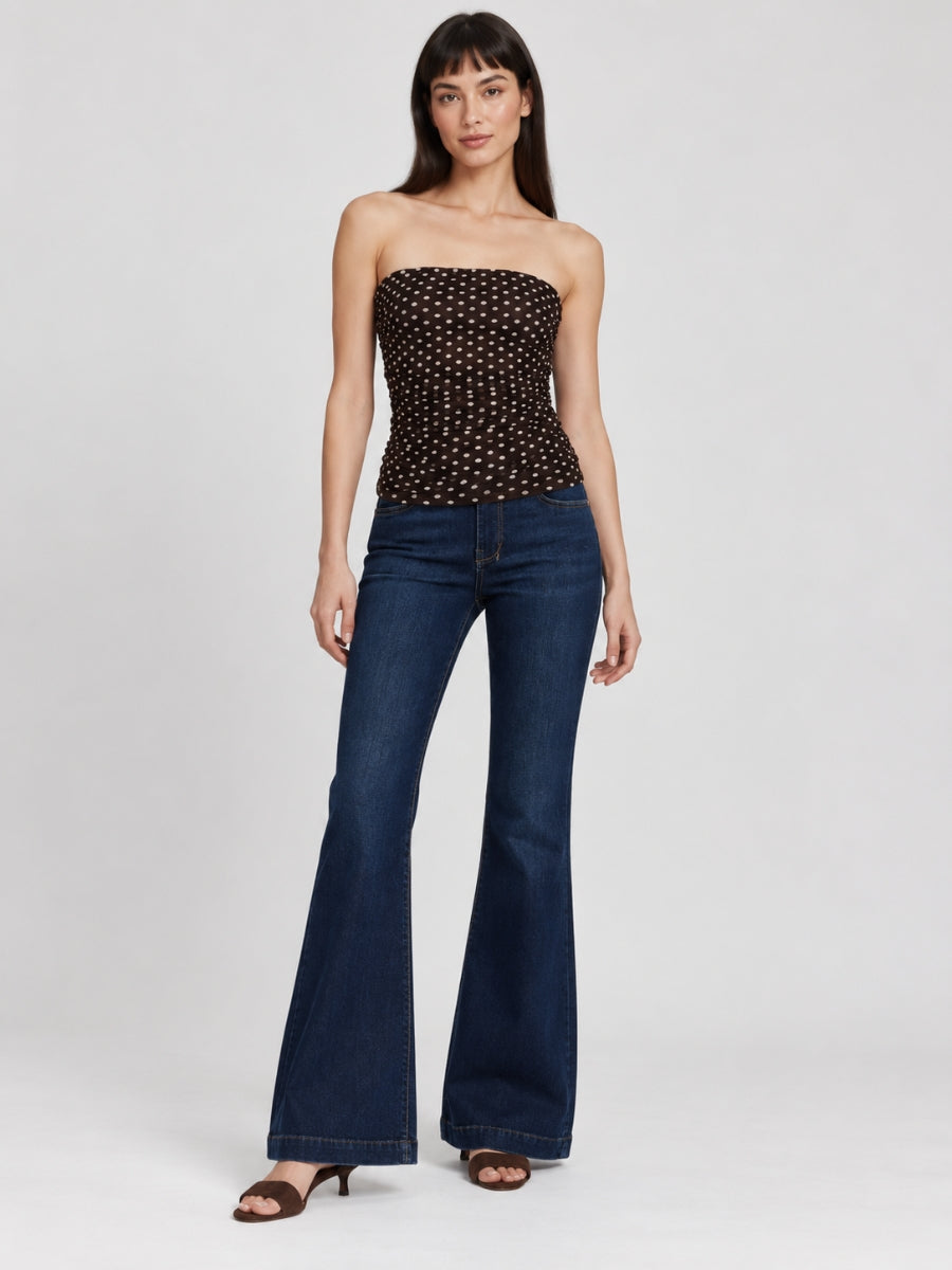 Polly Polka-Dot Mesh Tube Top