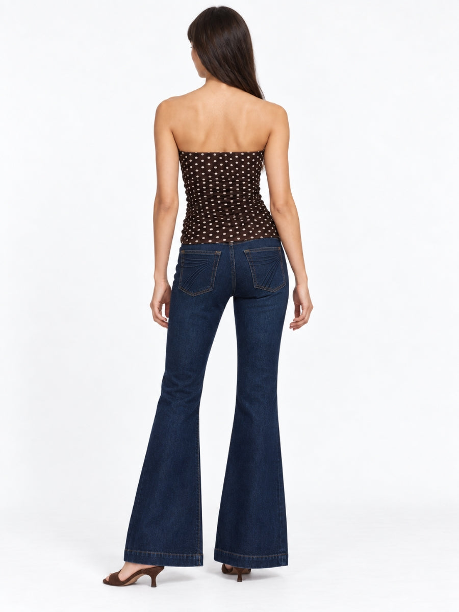 Polly Polka-Dot Mesh Tube Top