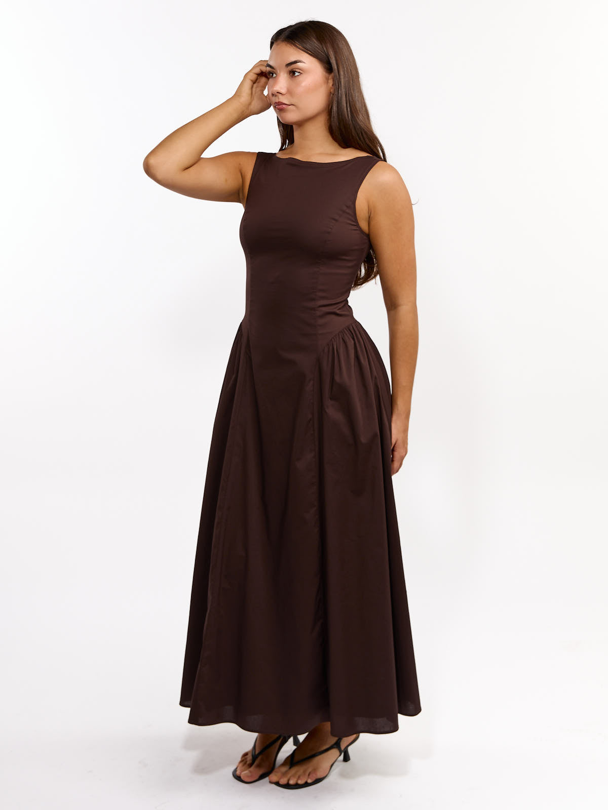 Madeline Poplin High Neck Dress