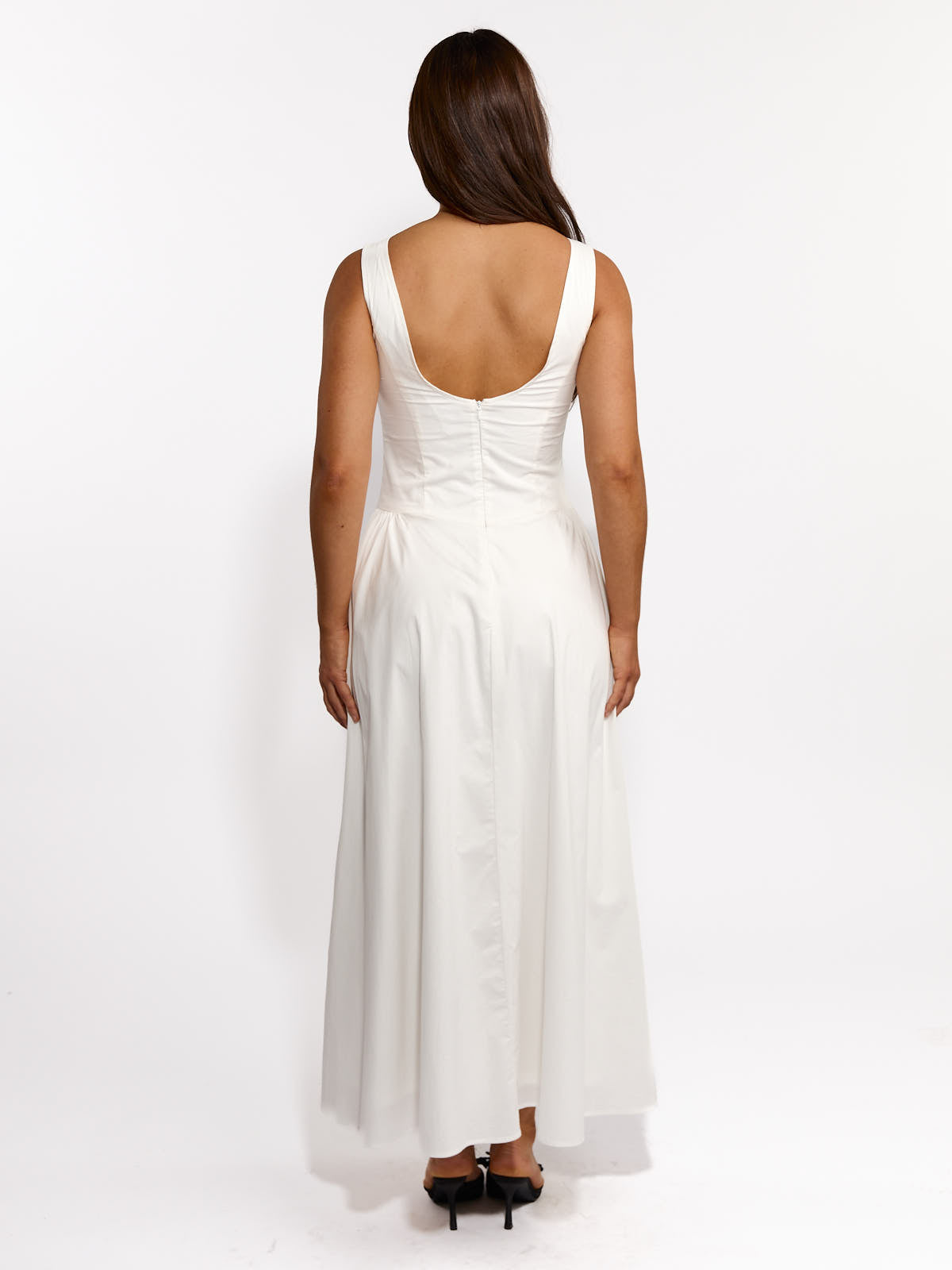 Madeline Poplin High Neck Dress