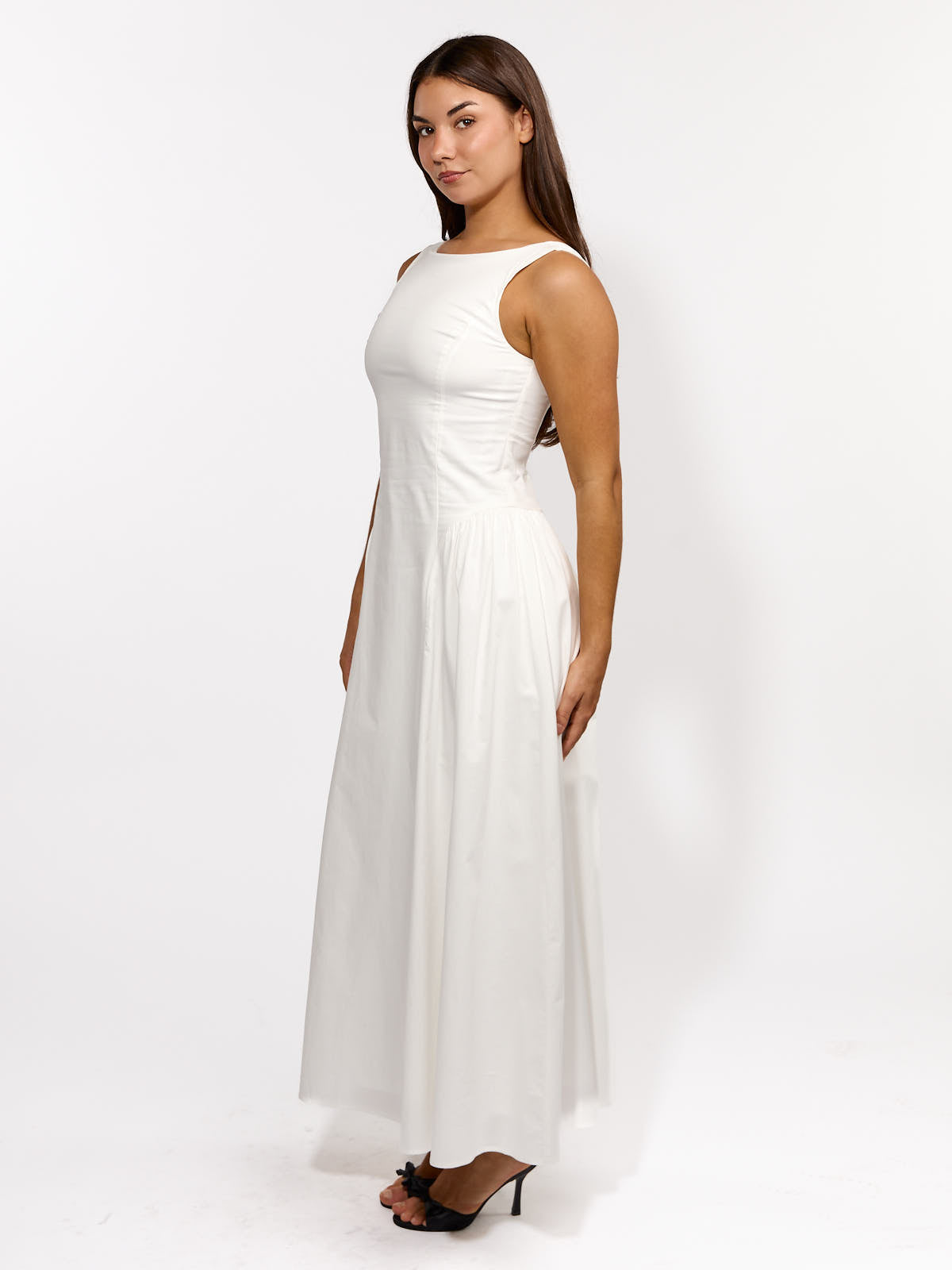 Madeline Poplin High Neck Dress