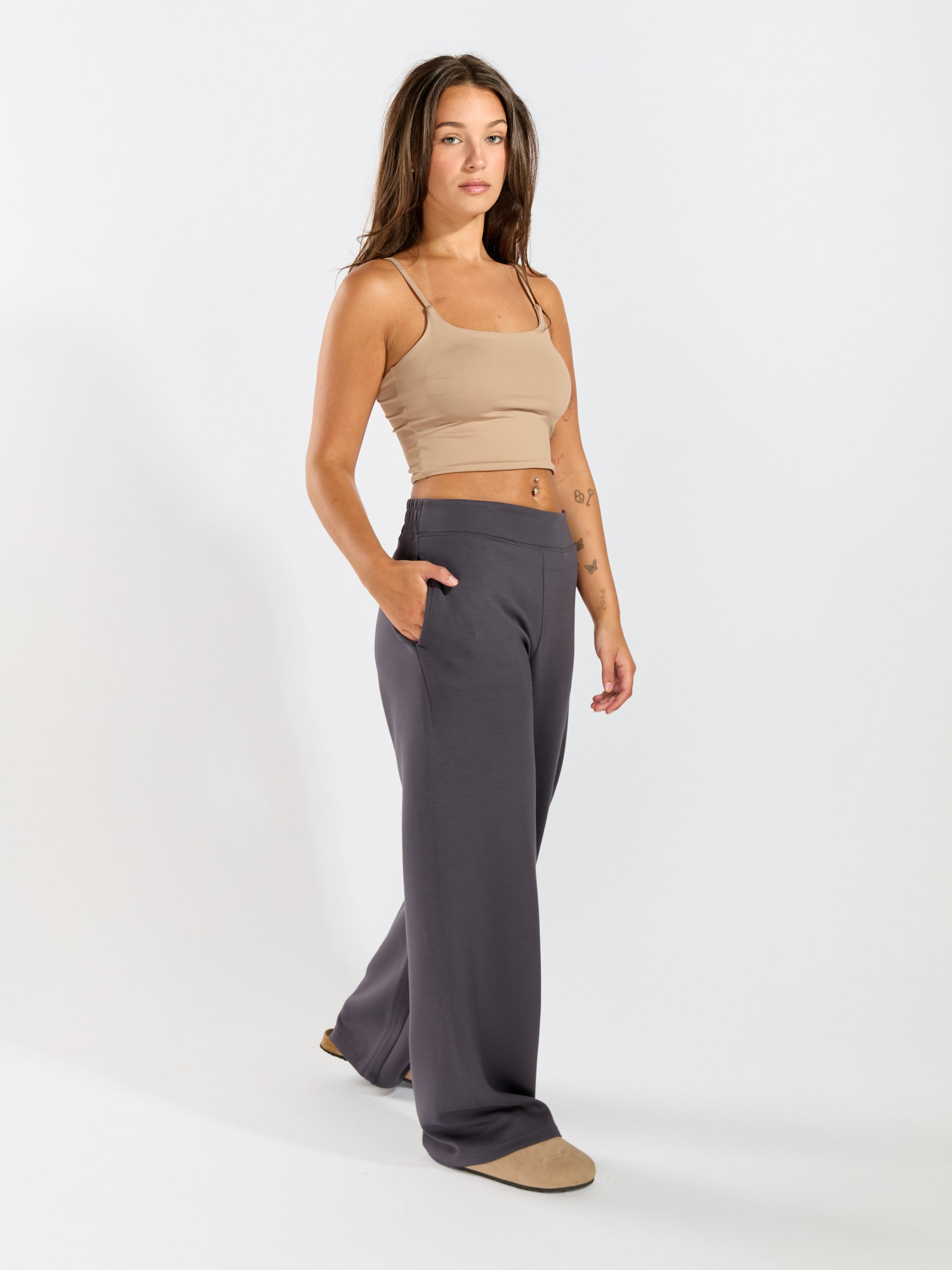 Second Skin Victoria Solid Scuba Wide Pant