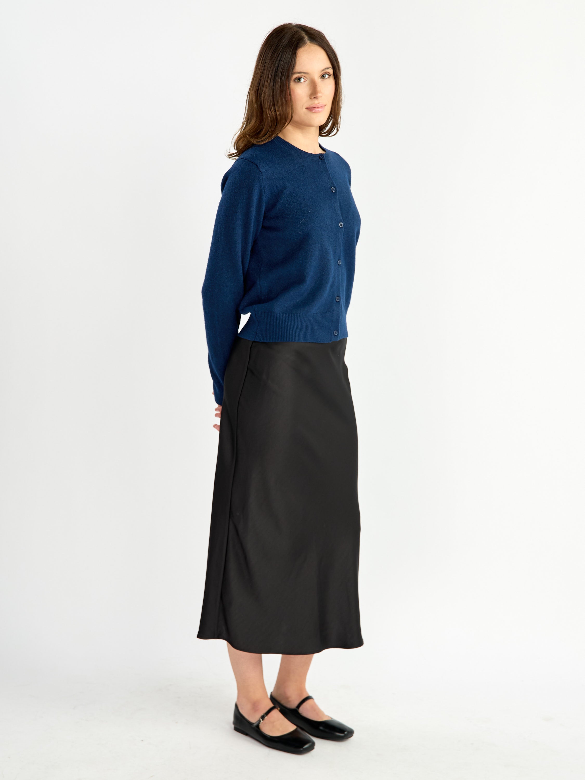 Allina Satin Midi Skirt