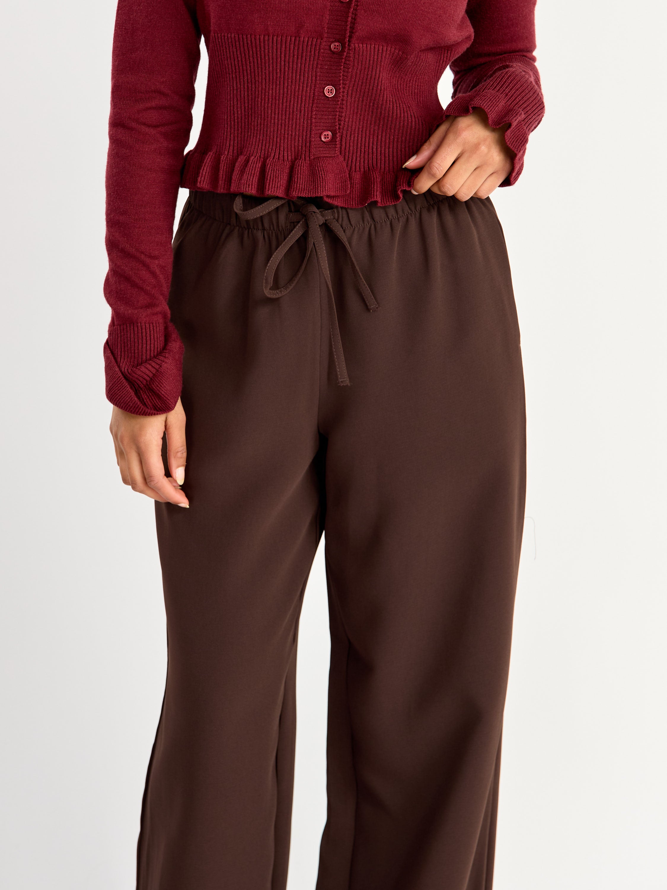 Merry Wide-Leg Tie Dress Pant