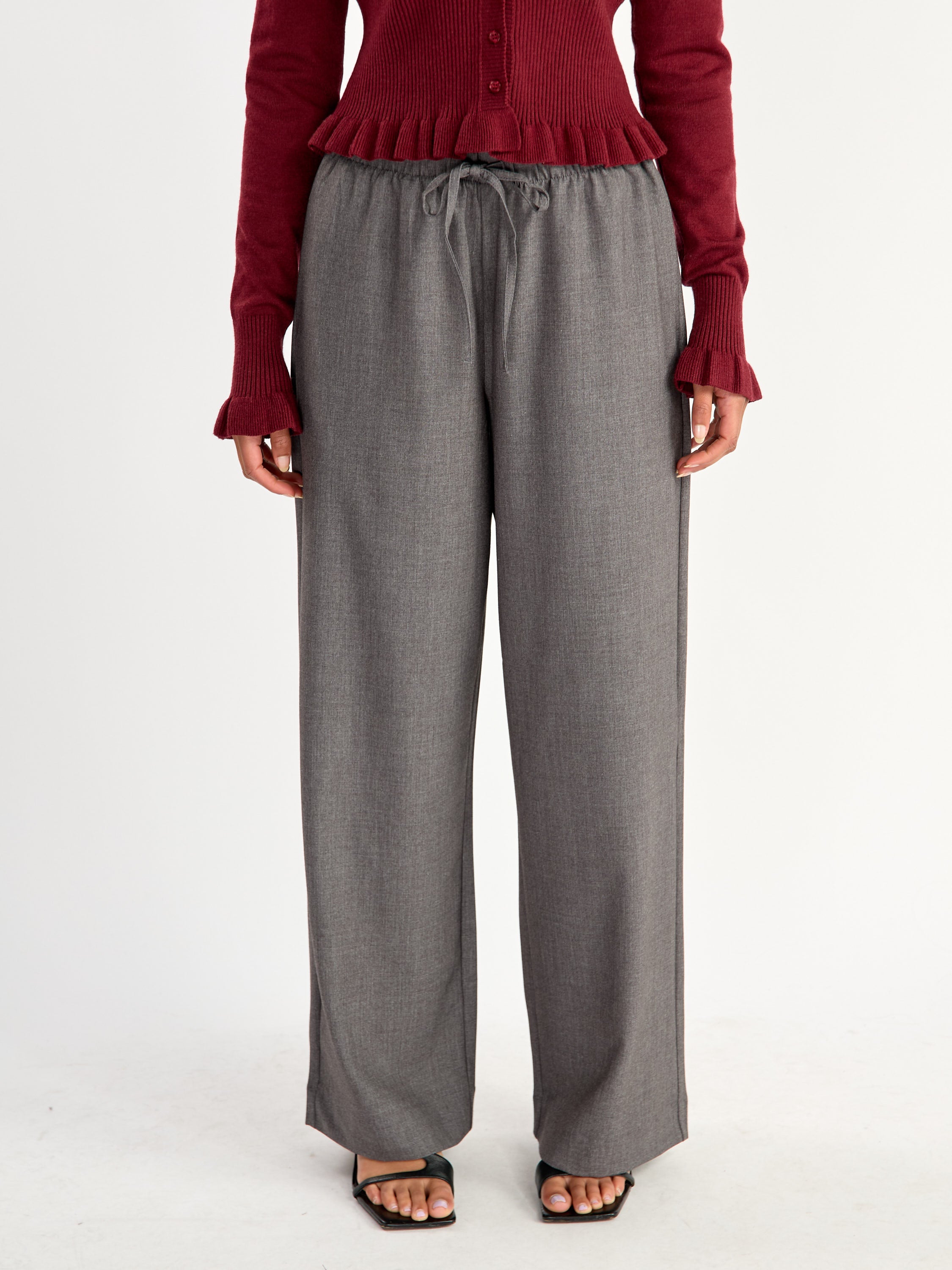 Merry Wide-Leg Tie Dress Pant