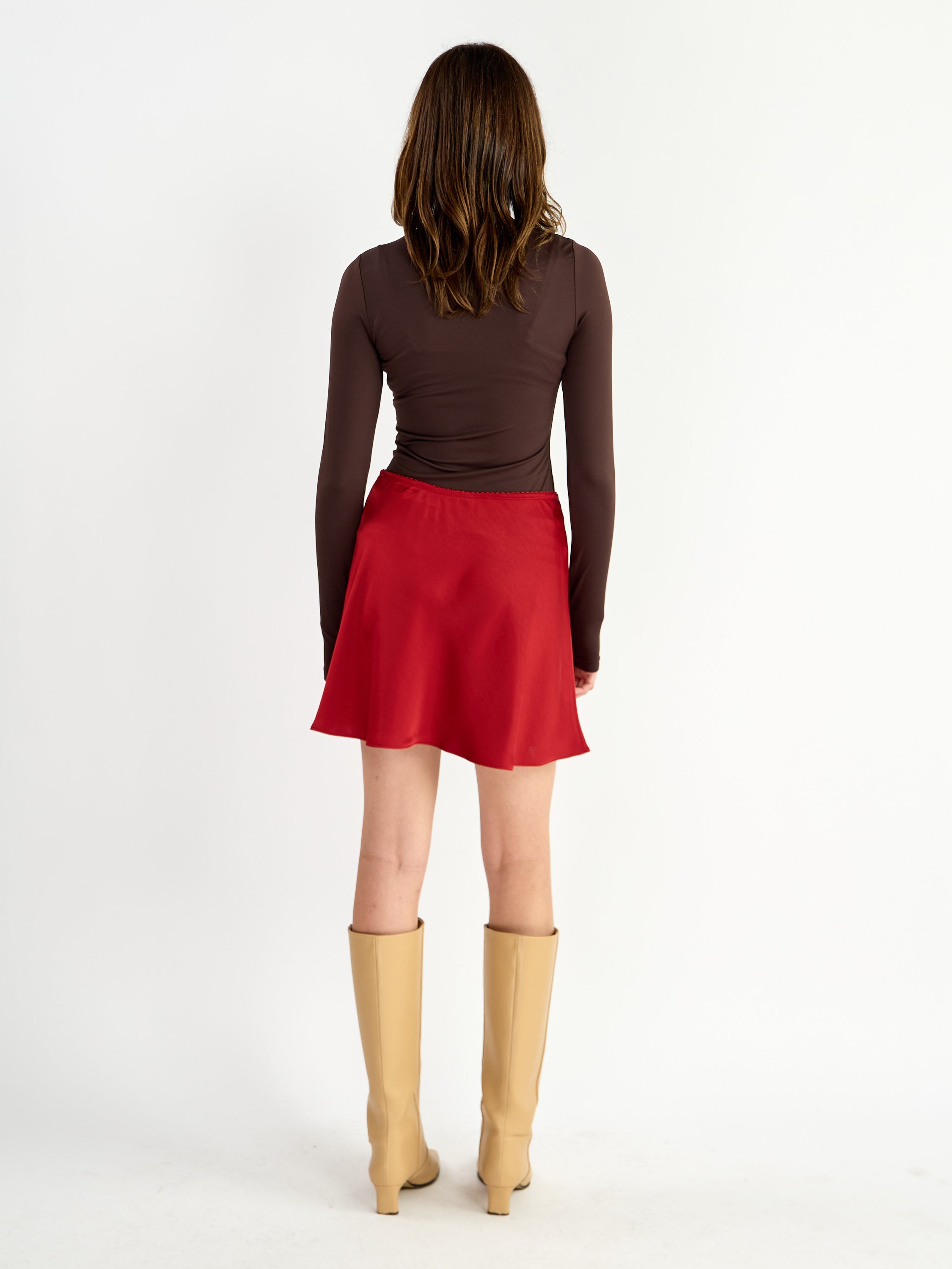 Allina Flare Satin Skirt