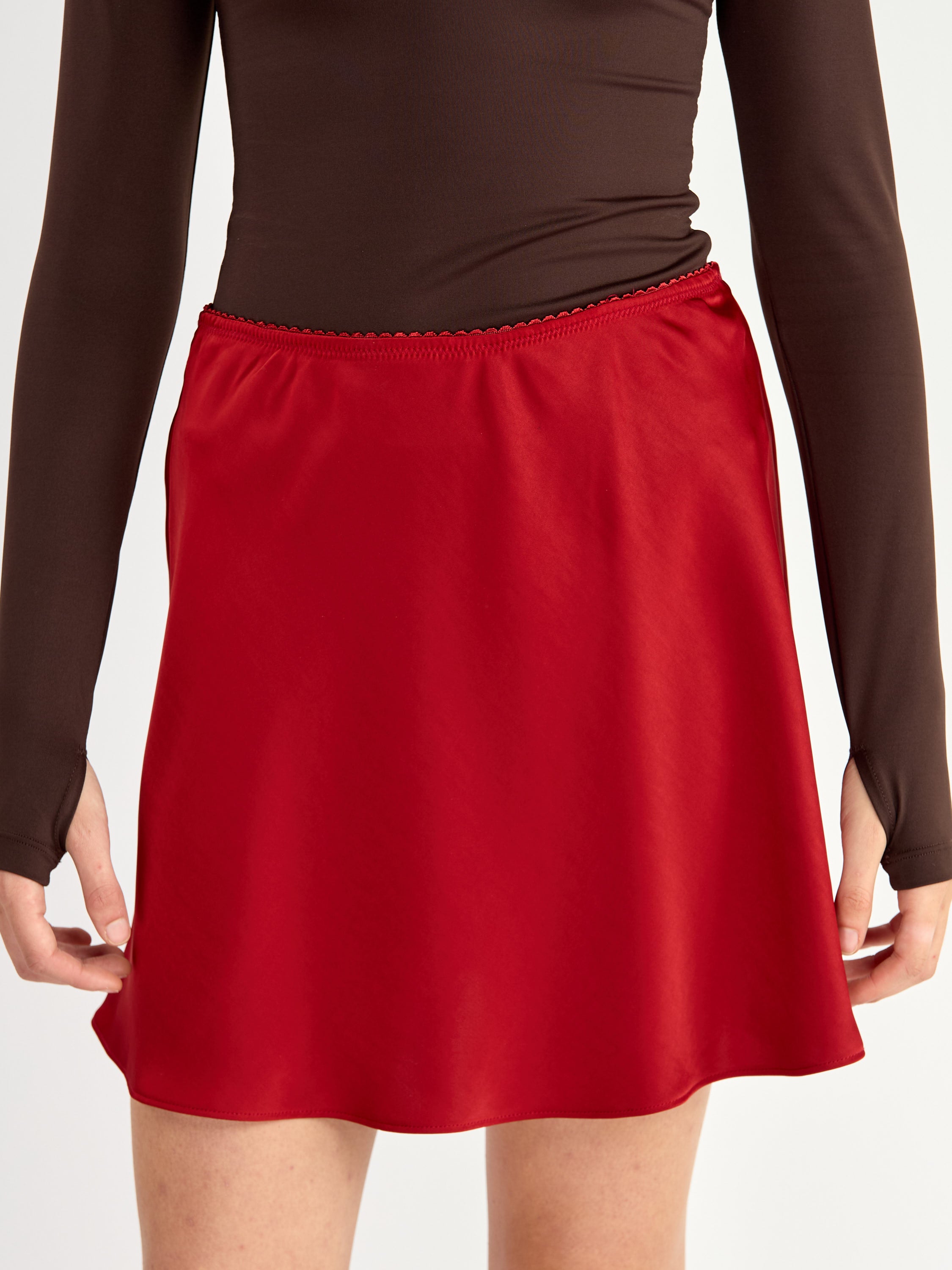 Allina Flare Satin Skirt