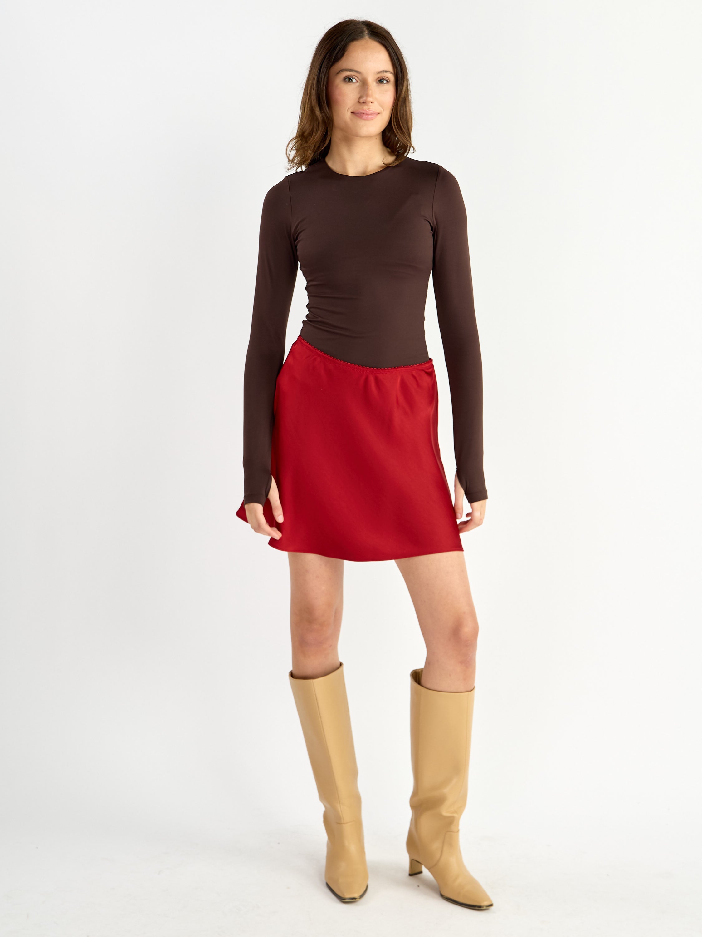 Allina Flare Satin Skirt