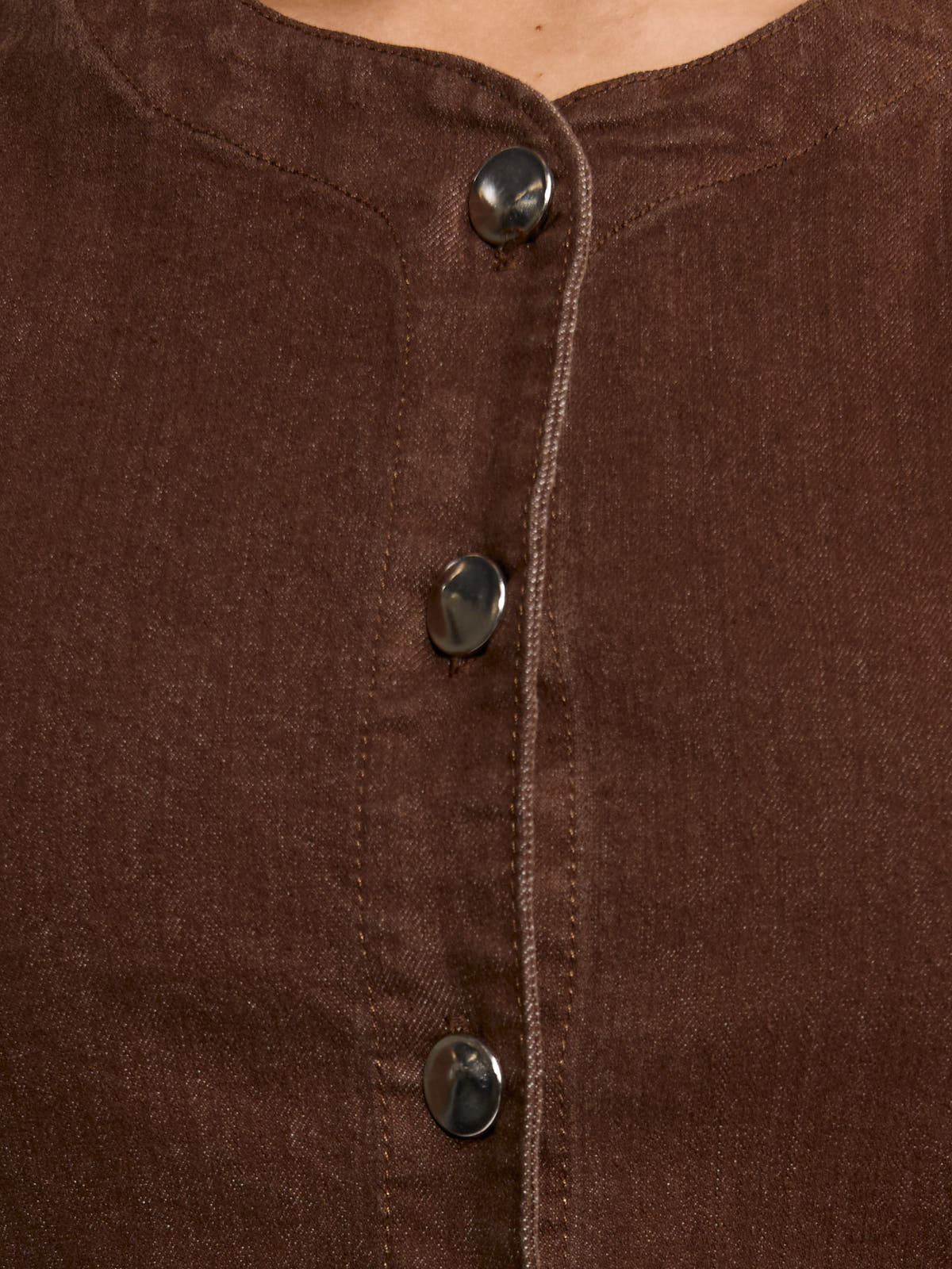Clare Denim High Neck Vest