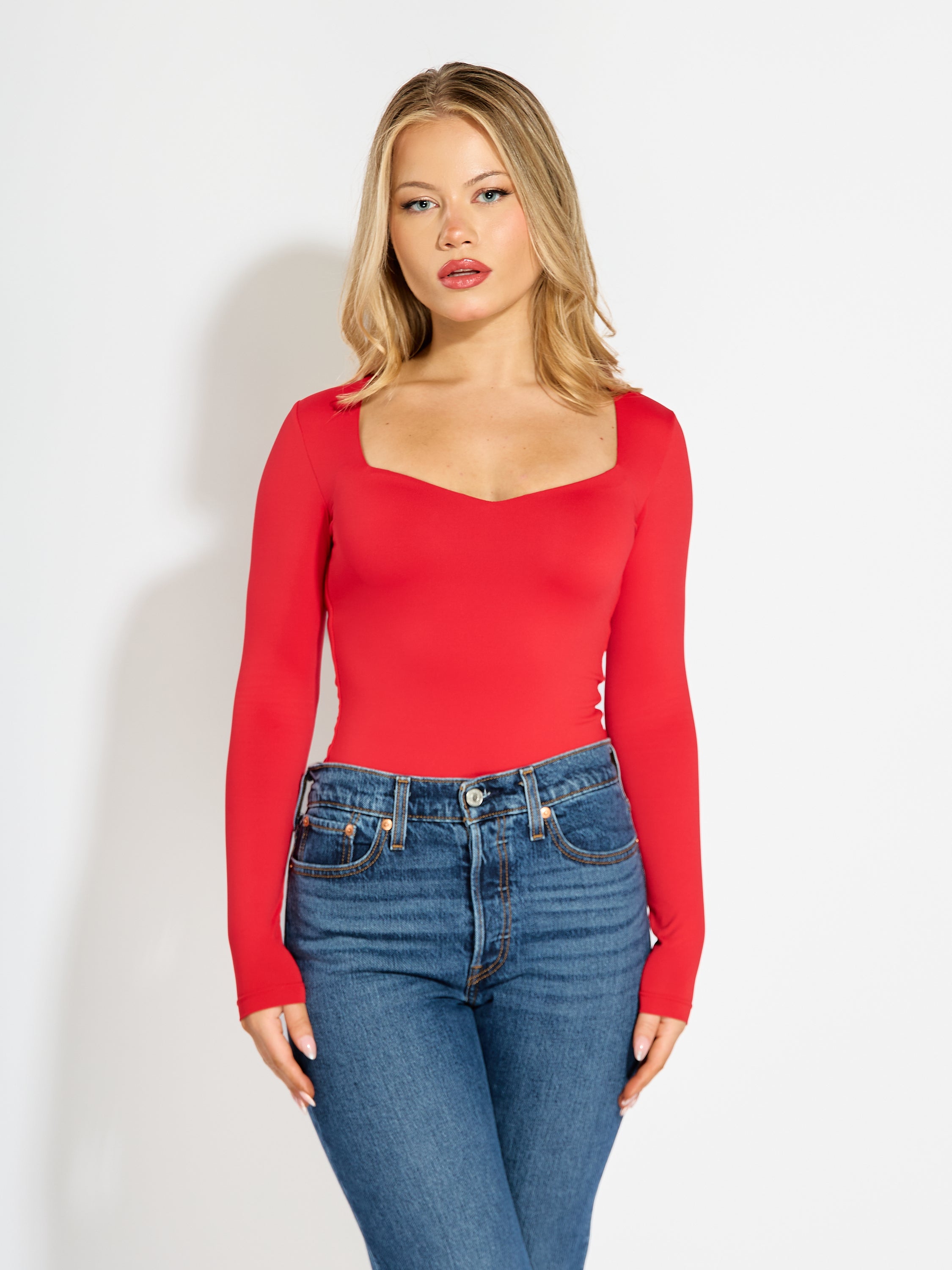 Second Skin Samantha Sweetheart Long Sleeve Bodysuit