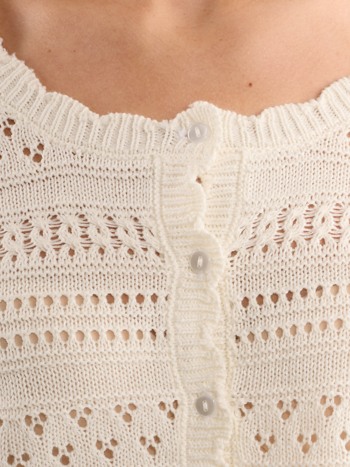 Monica Scallop Hem Long Sleeve Knit Top