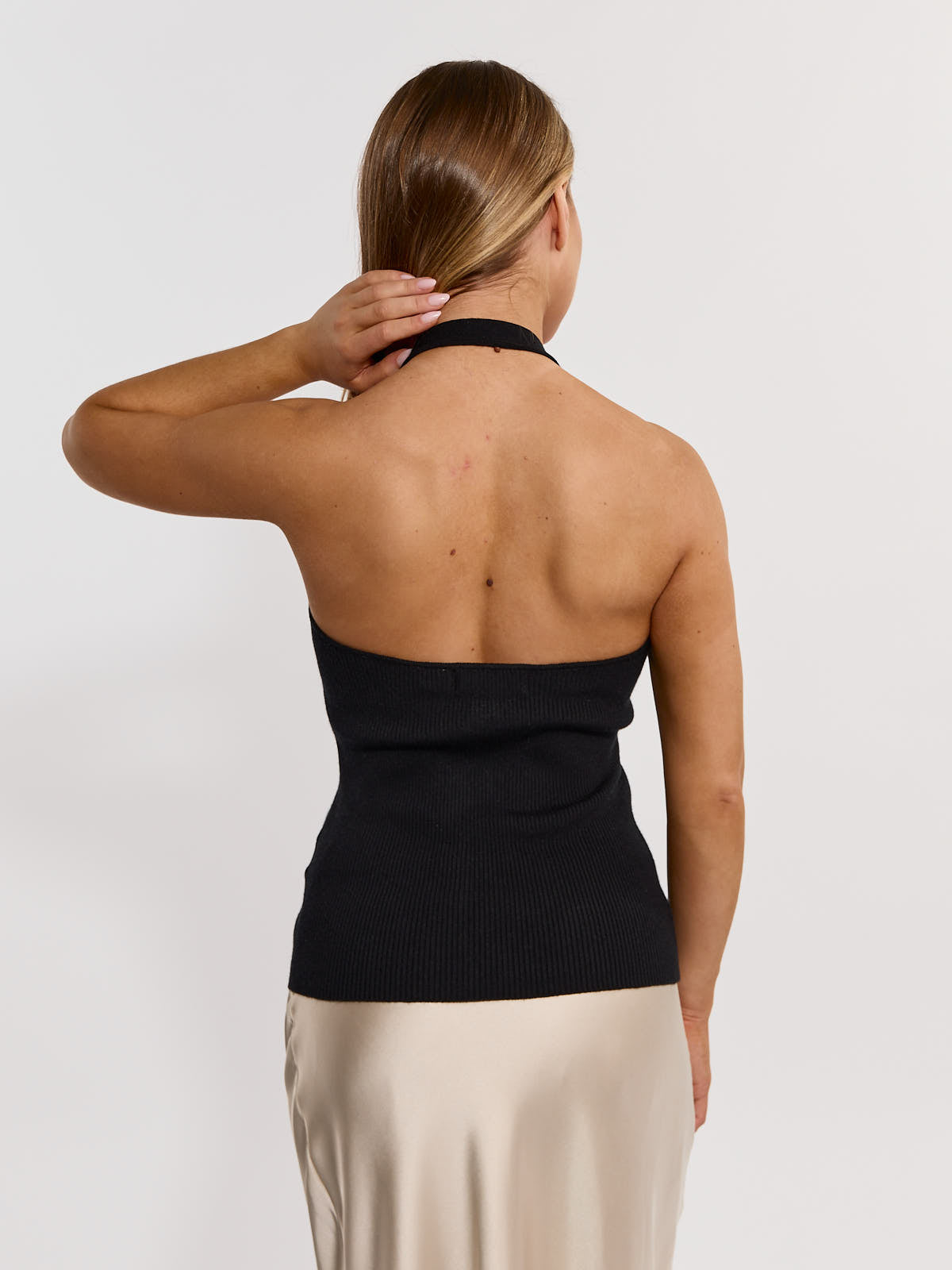 Mercer Button Halter Knit Top
