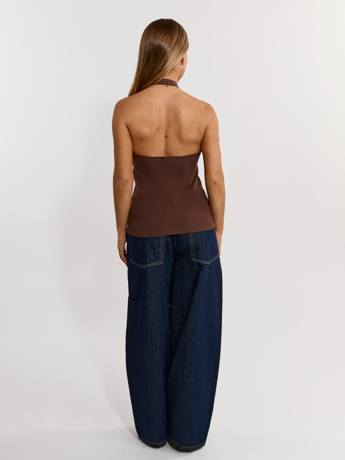 Mercer Button Halter Knit Top
