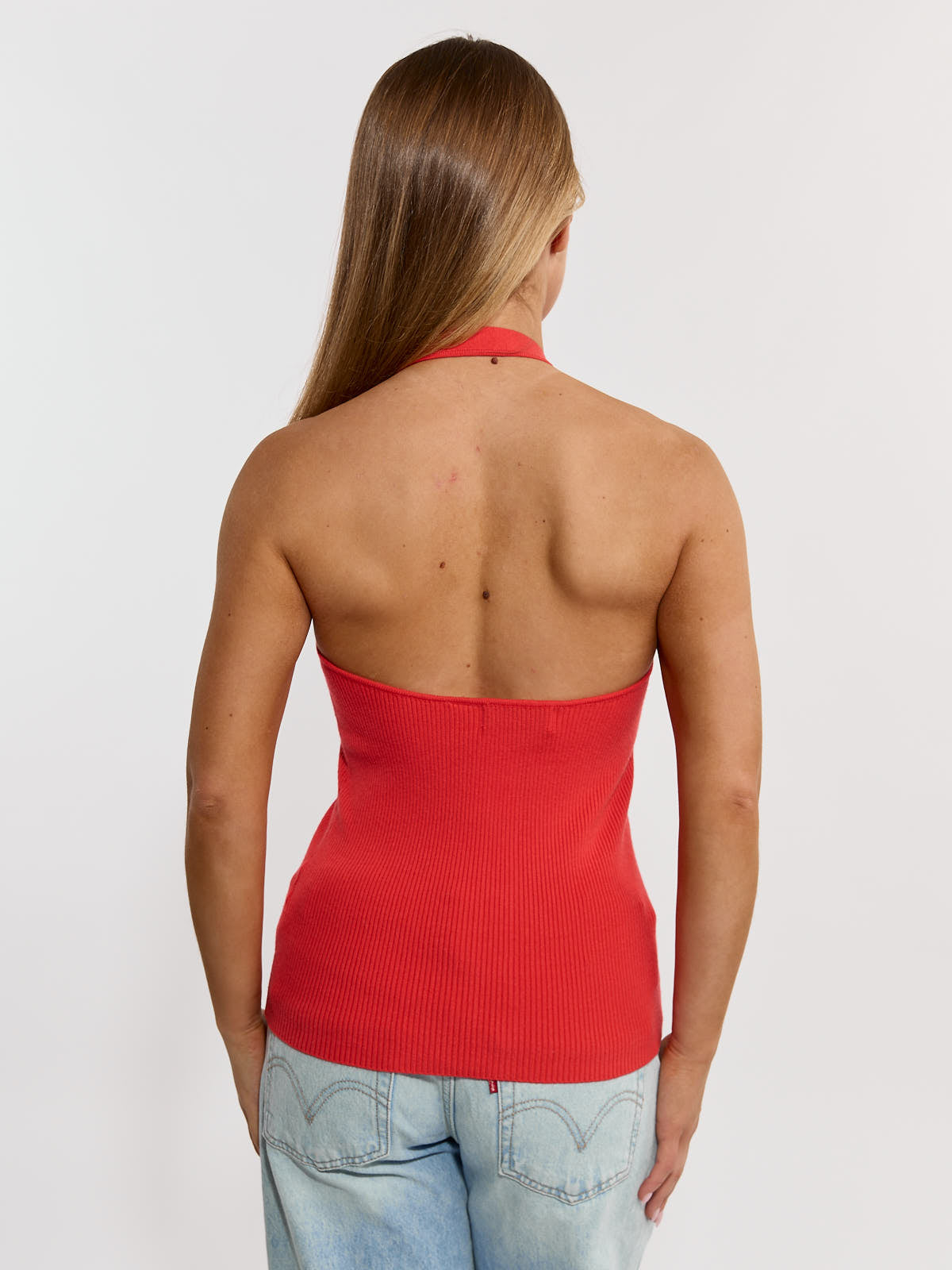 Mercer Button Halter Knit Top