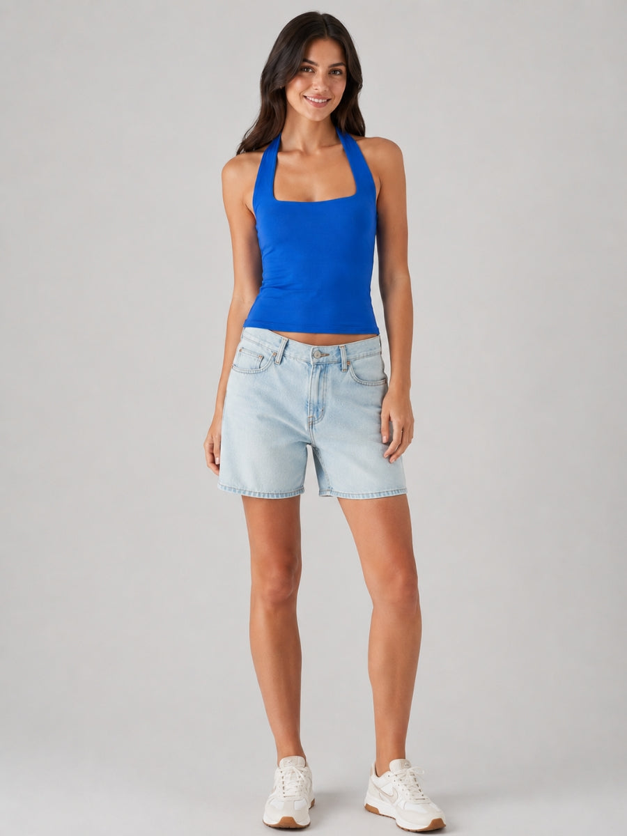 Second Skin Hailey Halter Short Sleeve Top