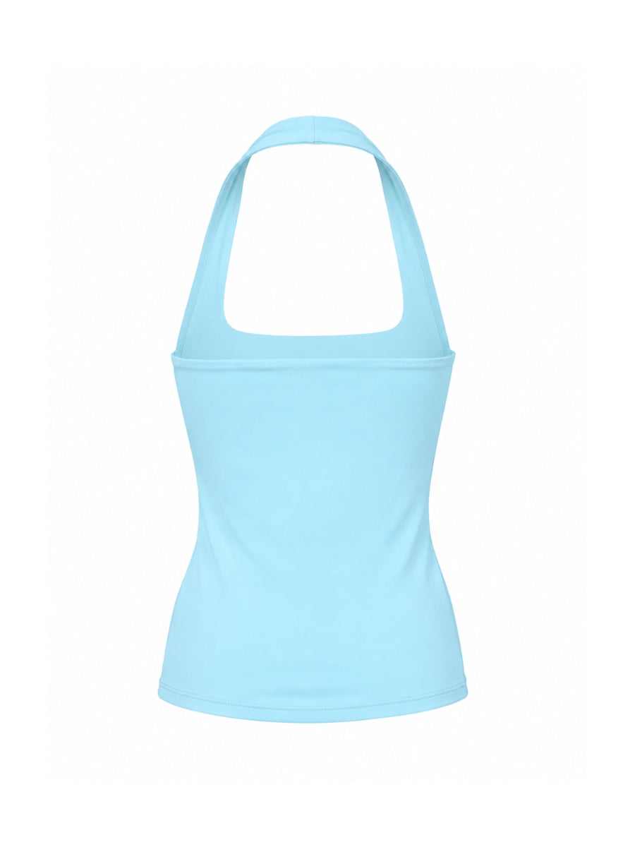 Second Skin Hailey Halter Short Sleeve Top