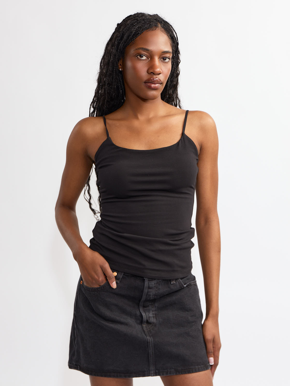 Second Skin Perla Cotton Double Line Tank Top