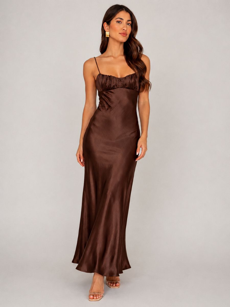 Jayda Satin Twist Maxi Dress