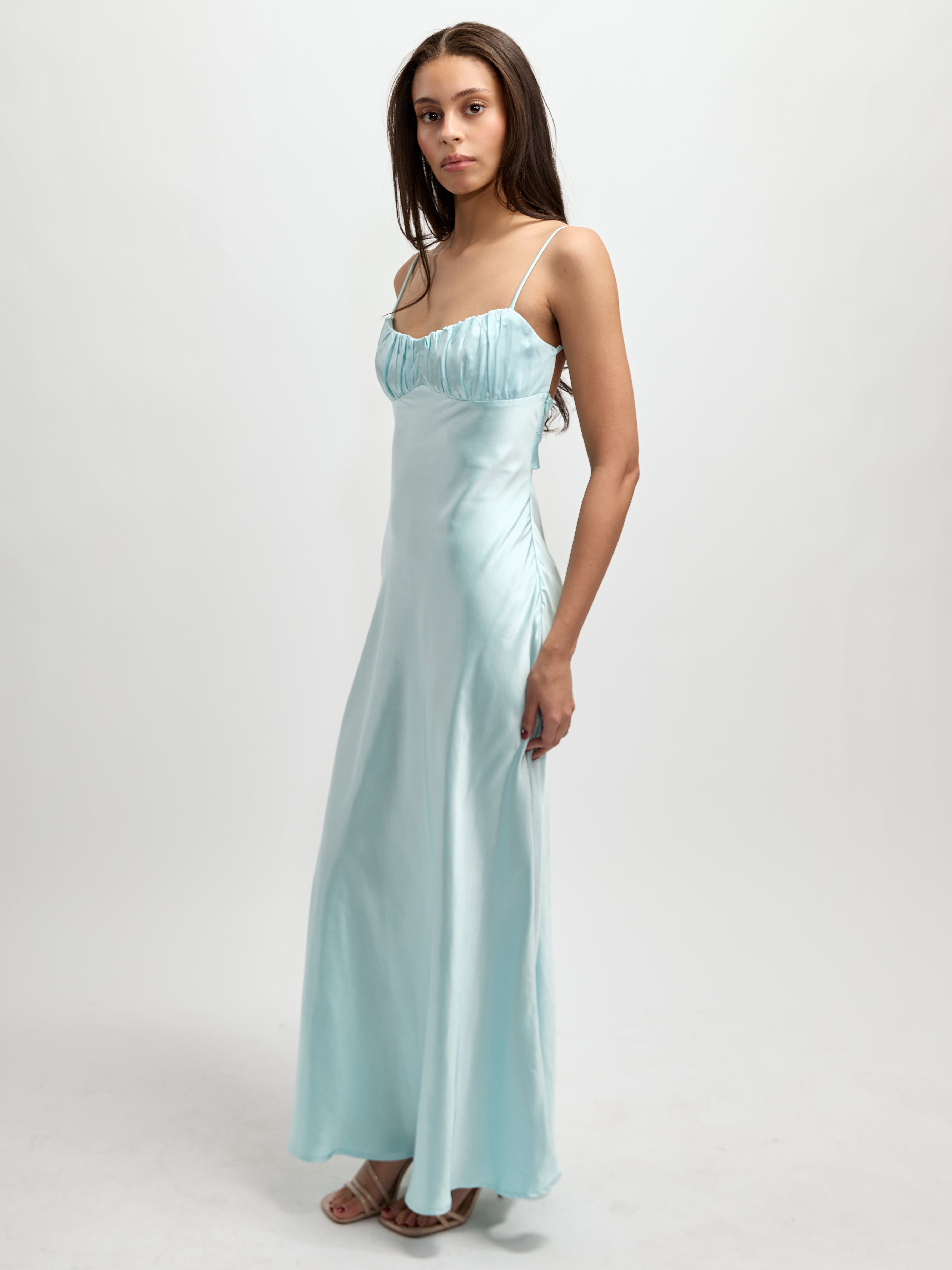 Jayda Satin Twist Maxi Dress