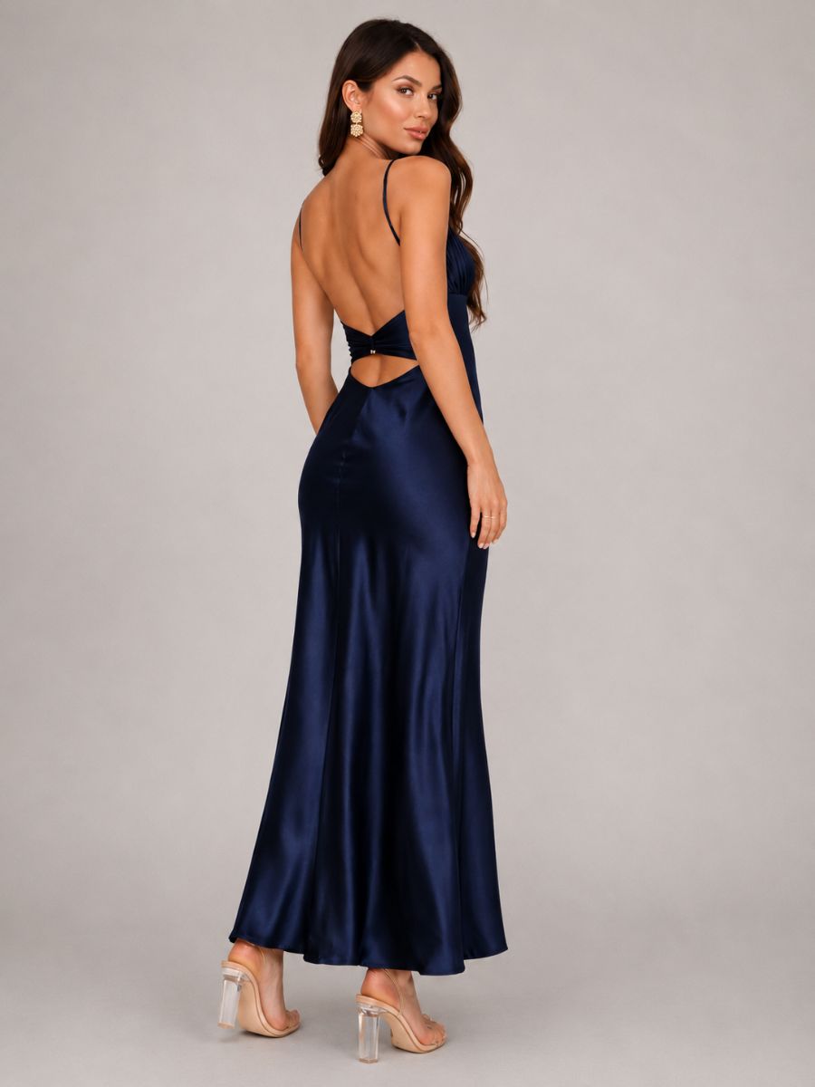 Jayda Satin Twist Maxi Dress