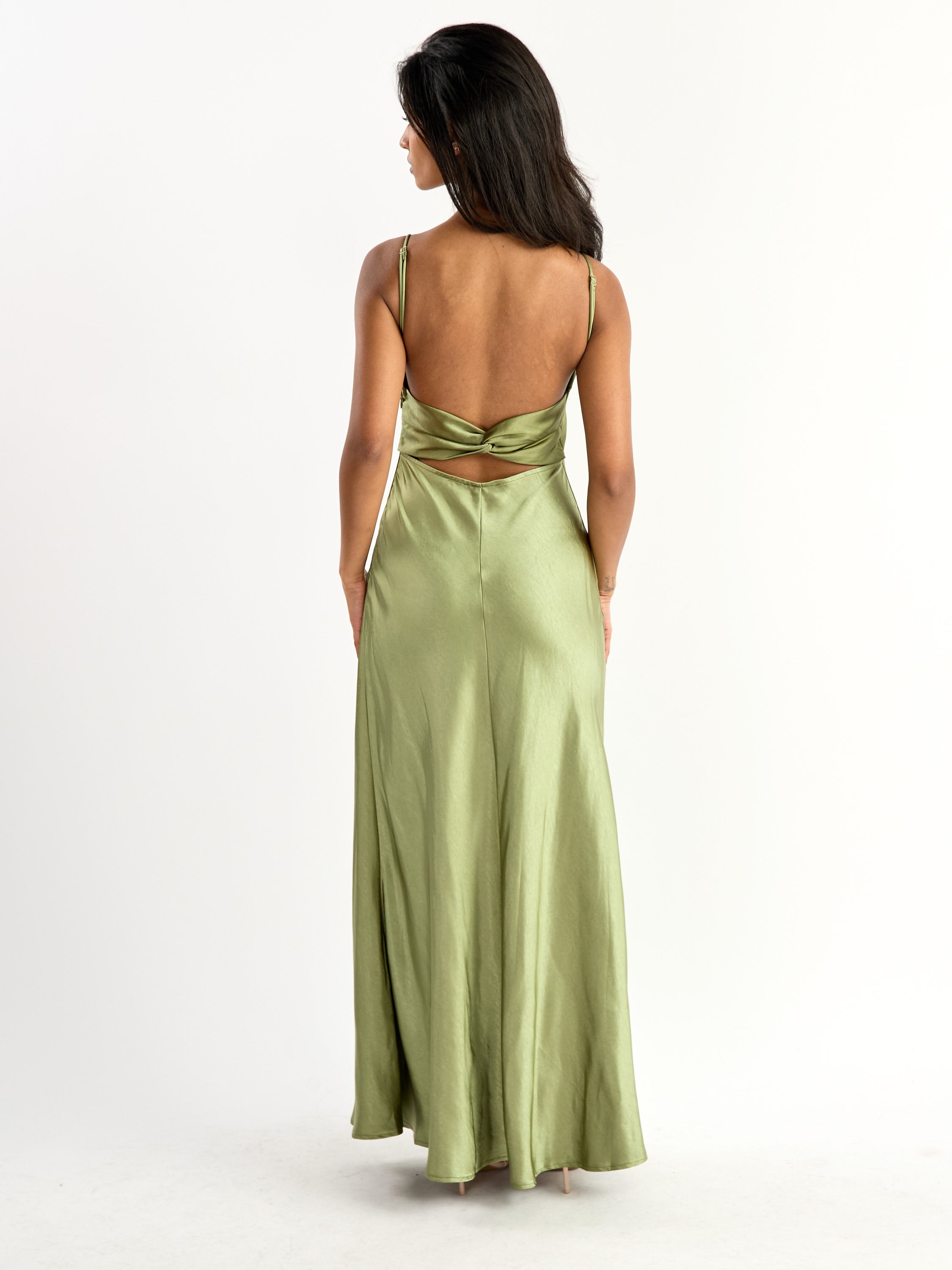 Jayda Satin Twist Maxi Dress