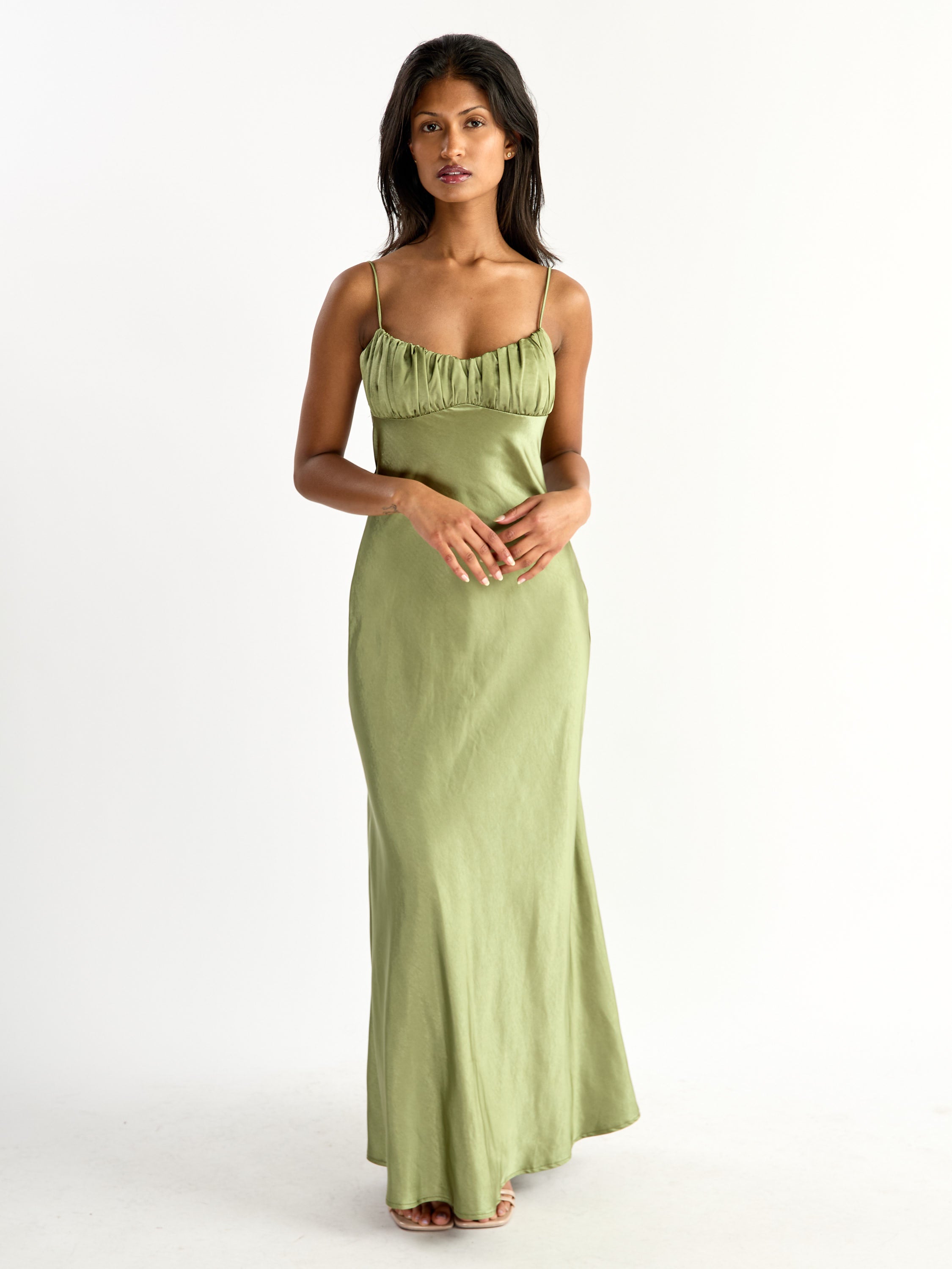 Jayda Satin Twist Maxi Dress