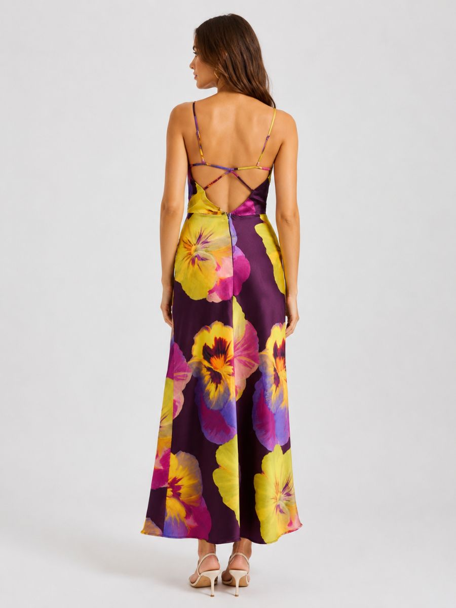 Magic Satin Halter Dress