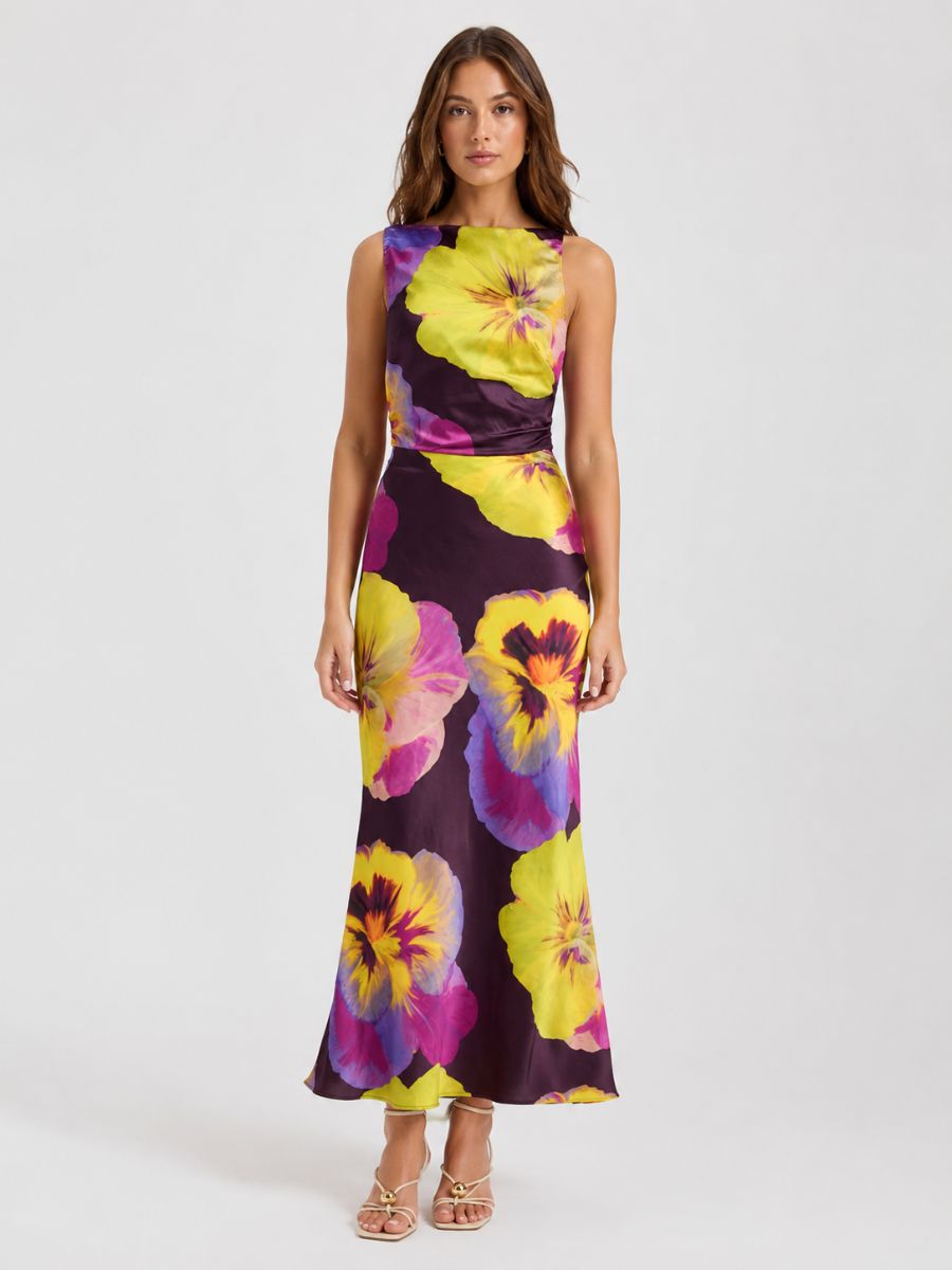 Magic Satin Halter Dress