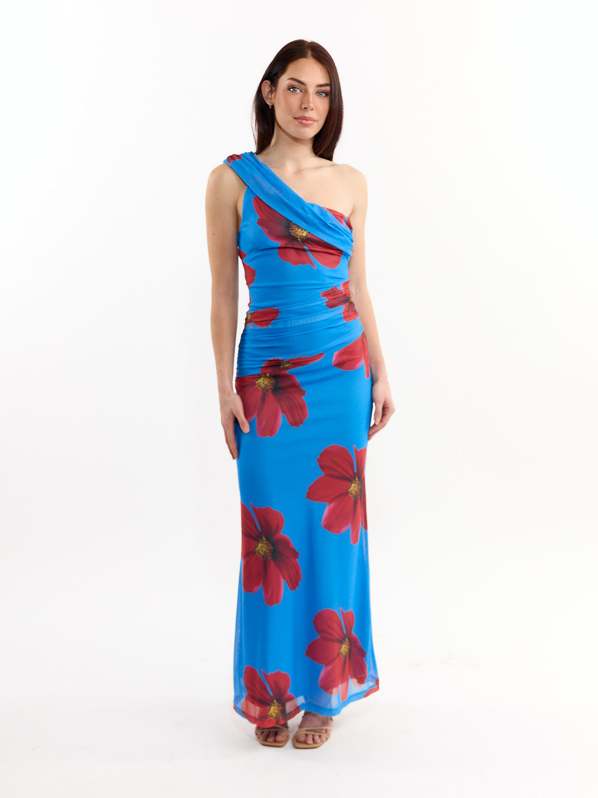 Brooke Mesh Floral Off-the-Shoulder Dress