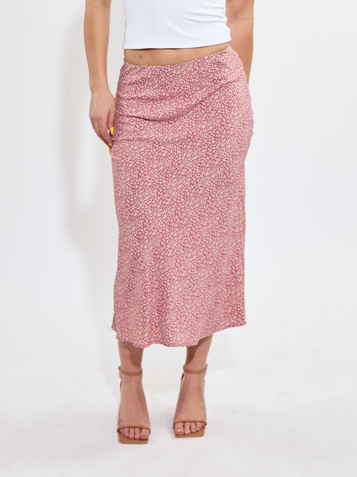 Mixed Midi Floral Skirt