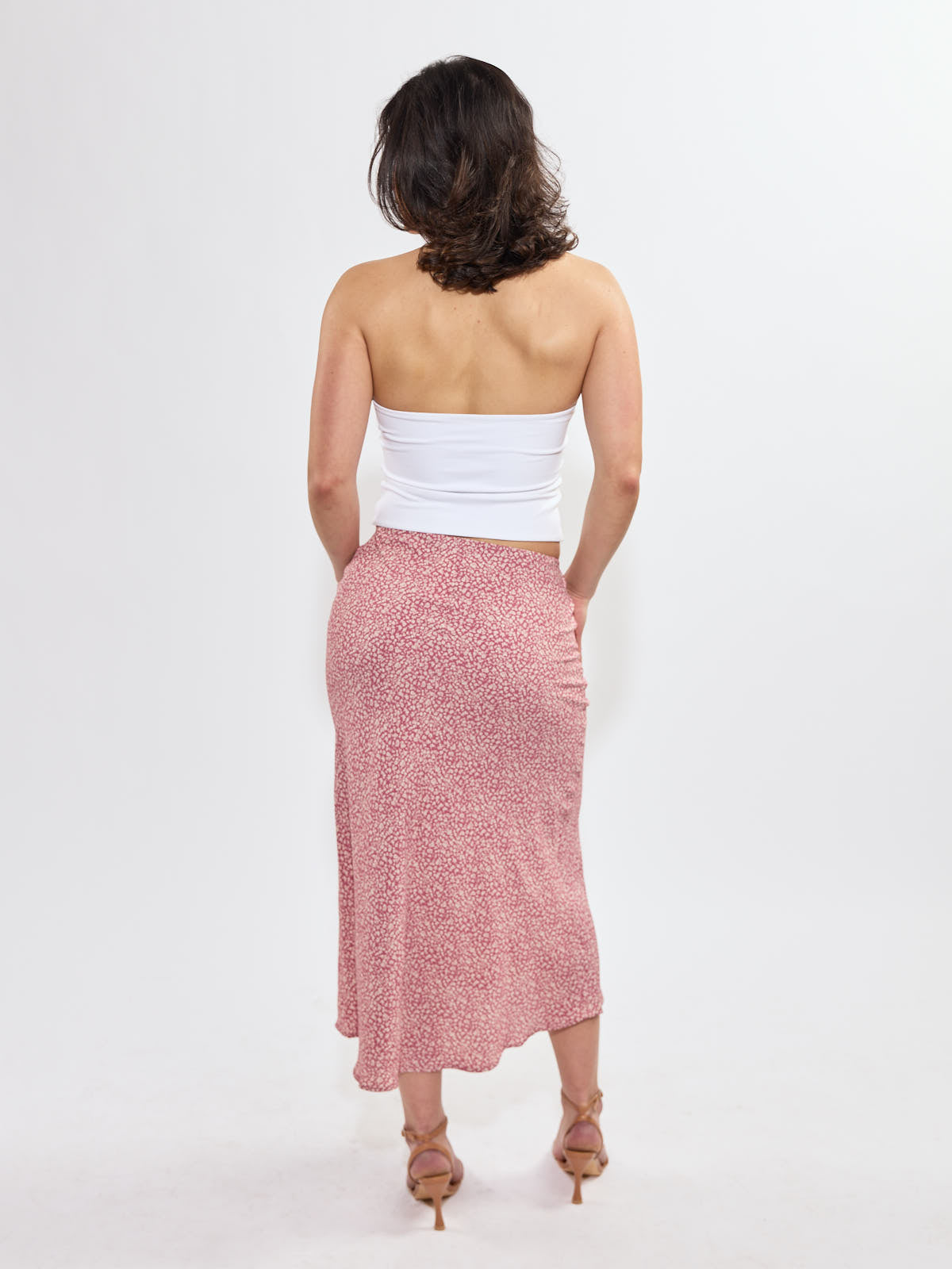 Mixed Midi Floral Skirt