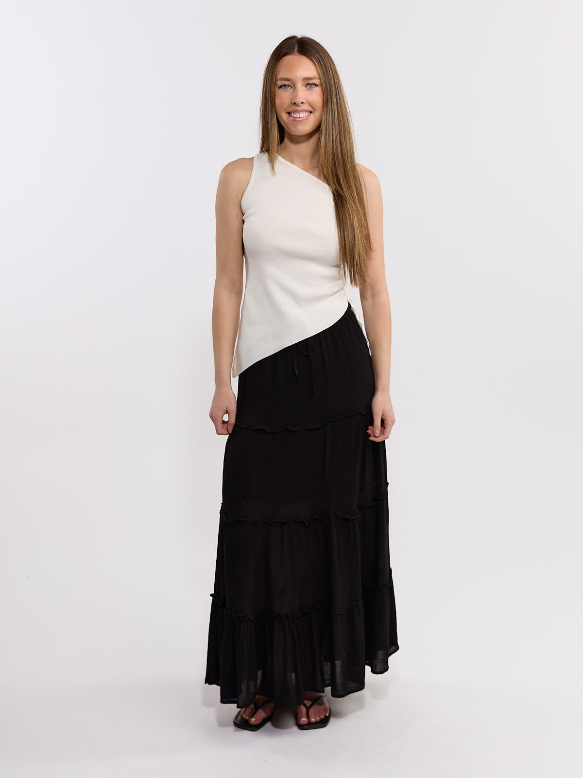 Tier Flowy Midi Skirt
