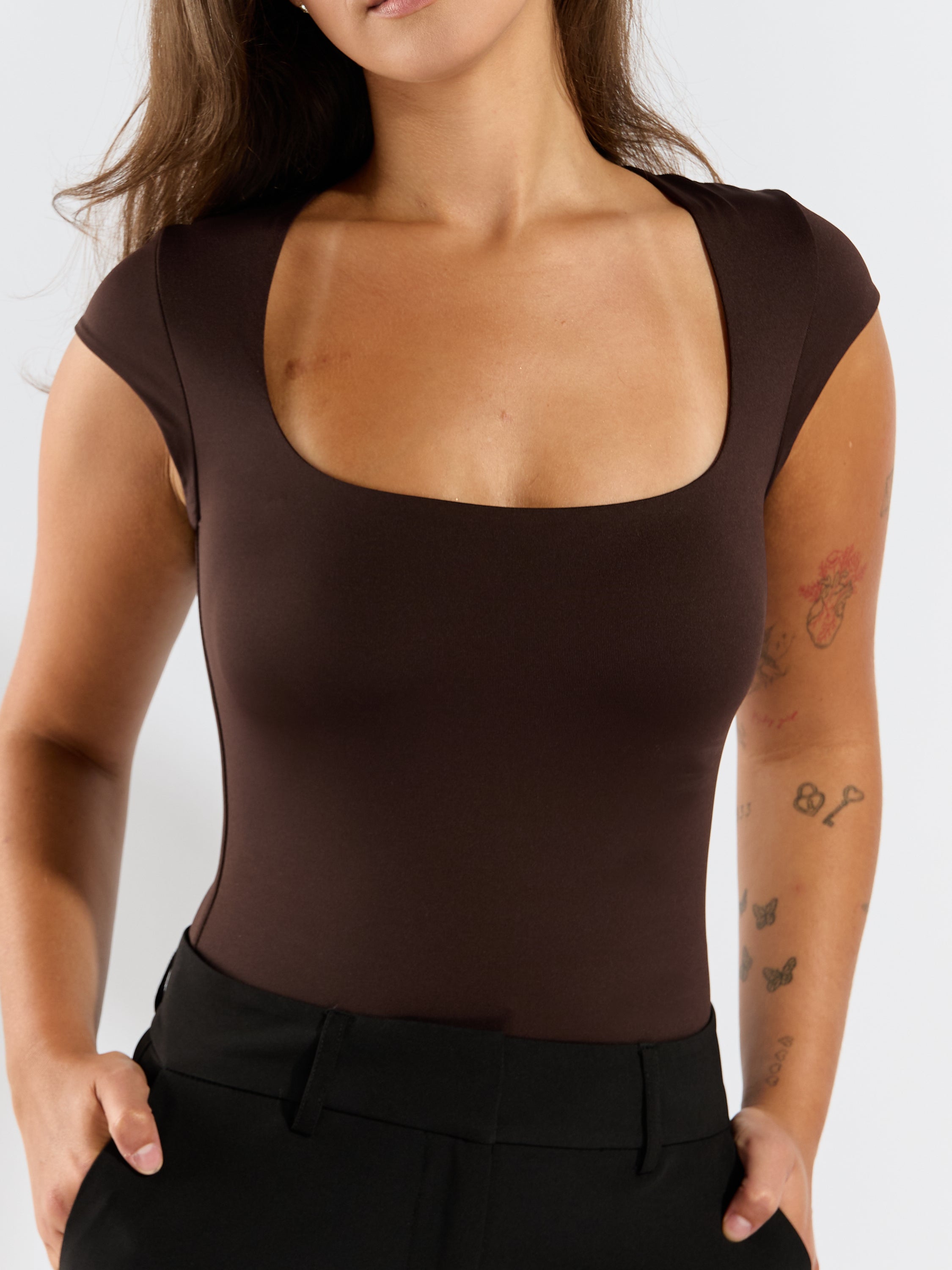 Second Skin Tiara Cap Sleeve Bodysuit