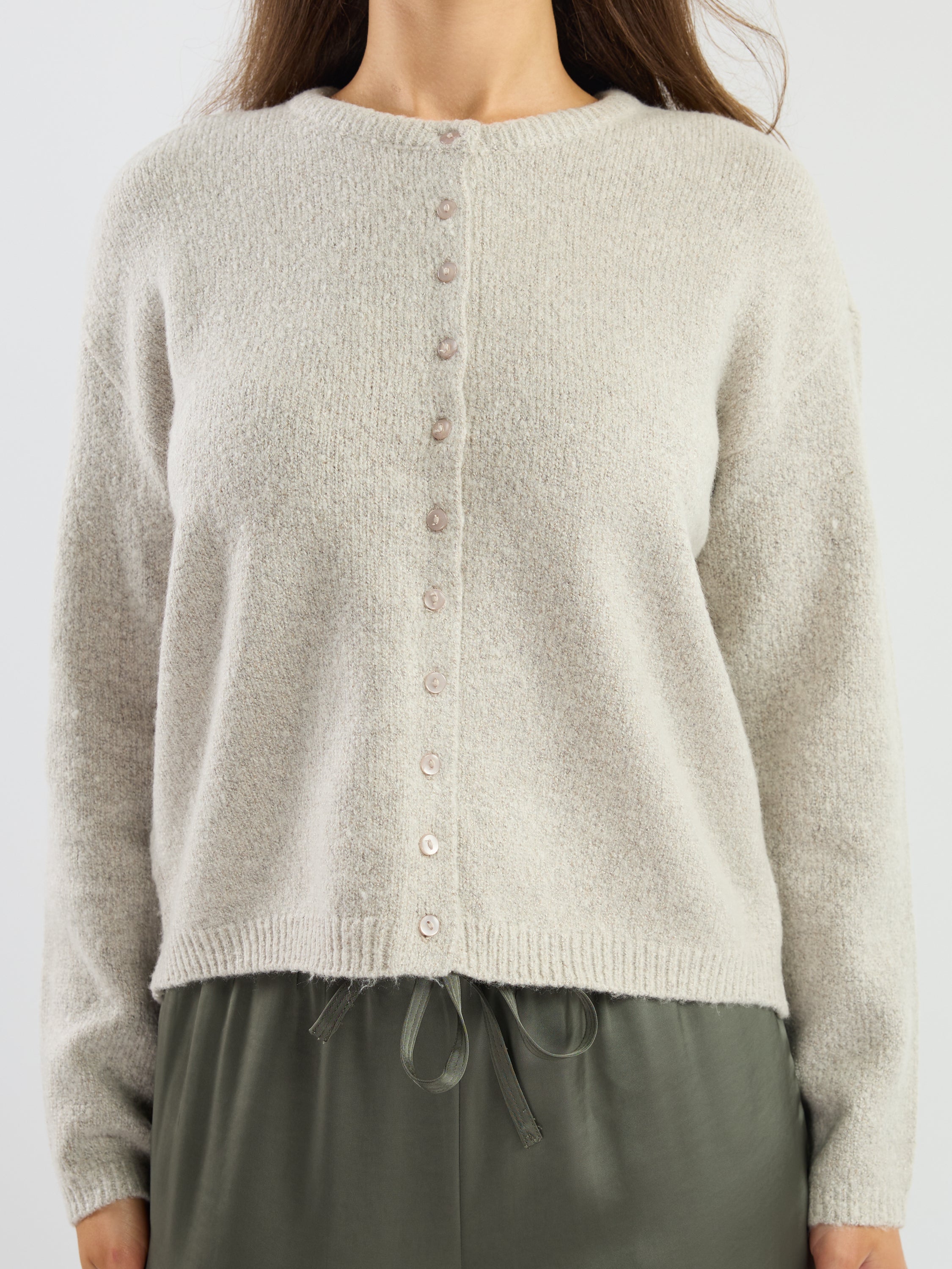 Mossy Long-Sleeve Button Cardigan