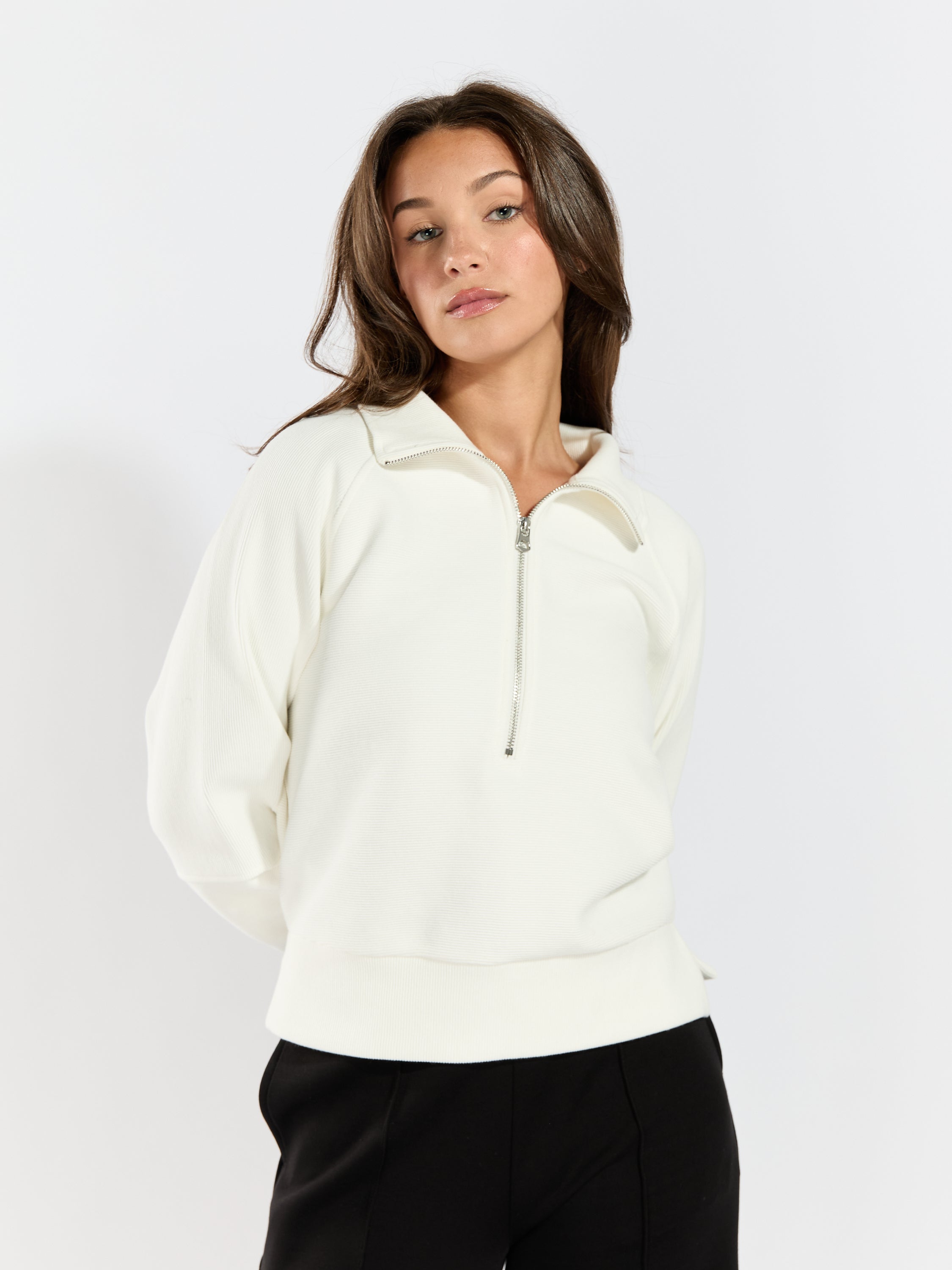 Miu Ottoman Knit 1/4 Zip Pullover