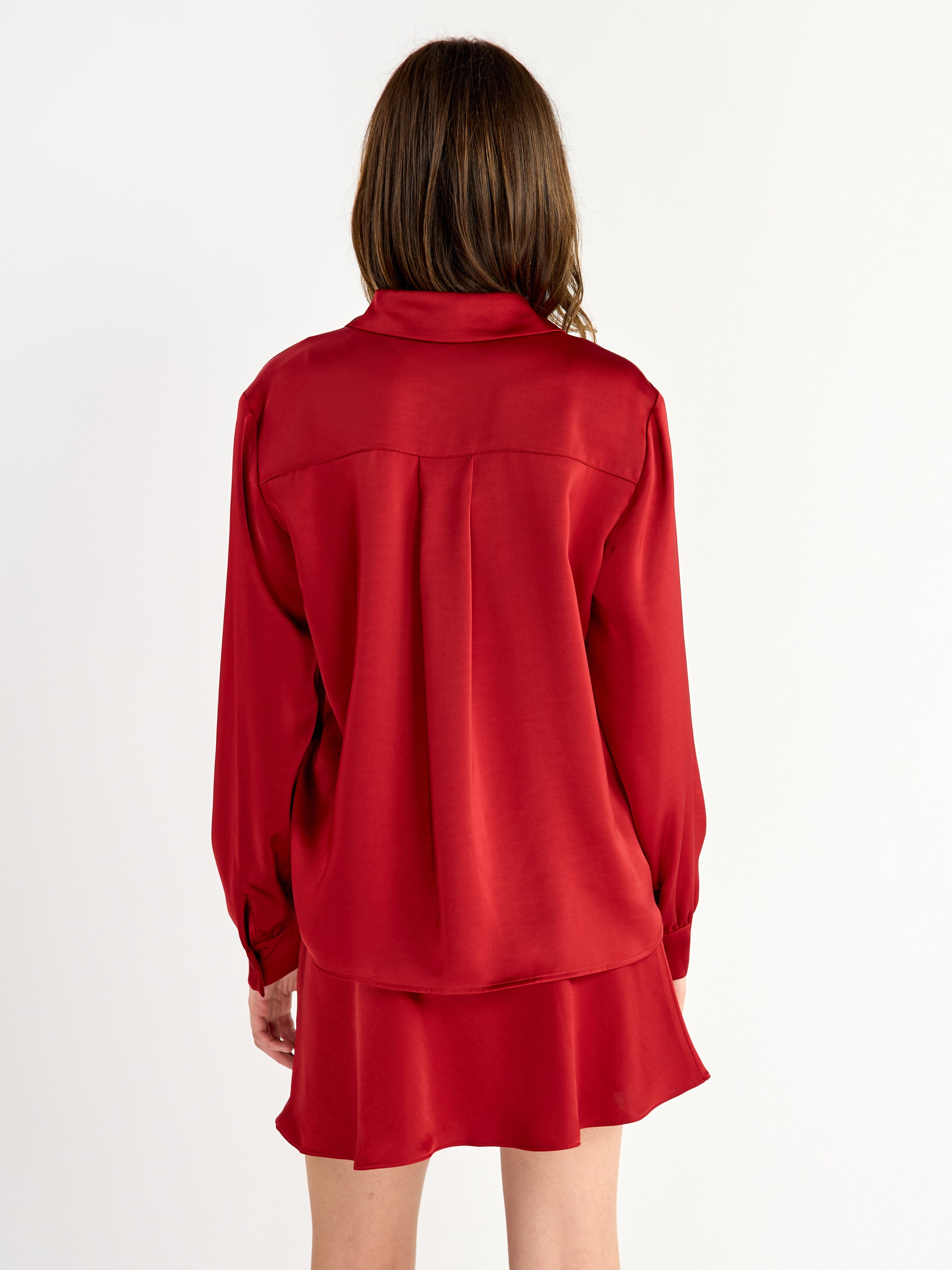 Whitty Long Sleeve Satin Blouse