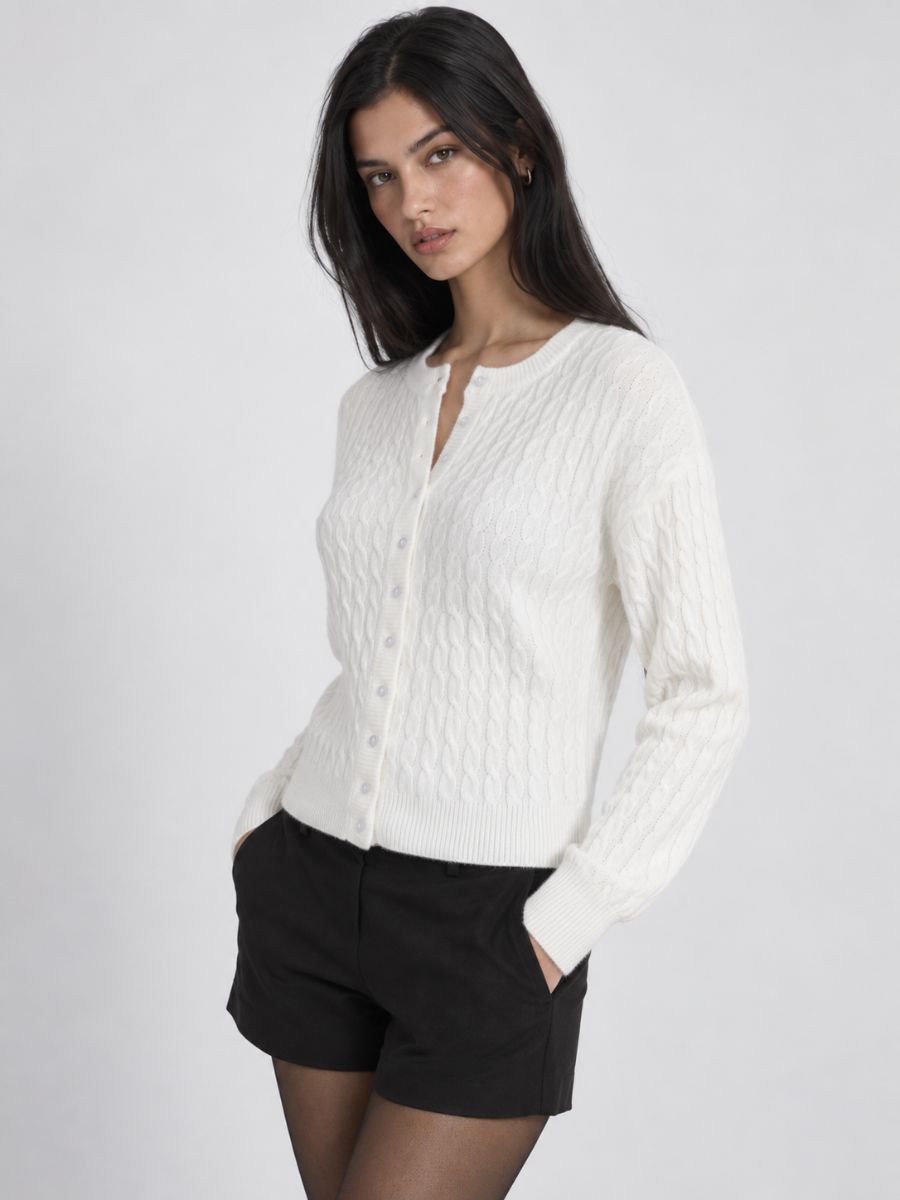 Eleanor Cable Long Sleeve Button Cardigan