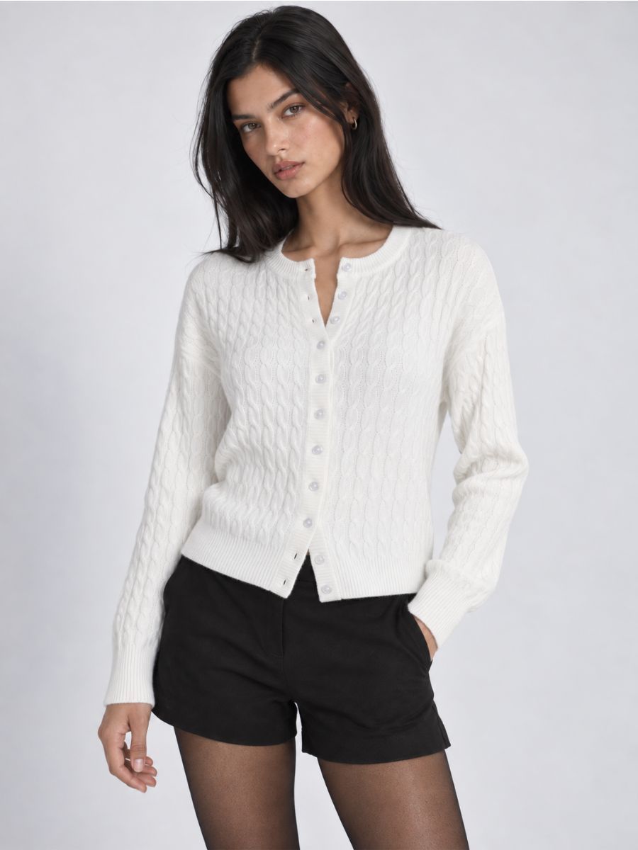 Eleanor Cable Long Sleeve Button Cardigan