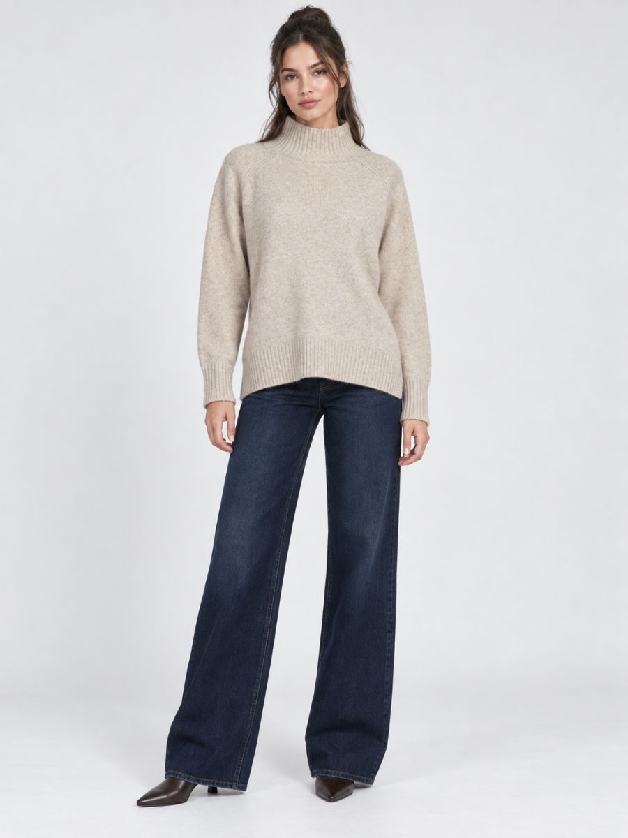 Holly Mock Neck Long Sleeve Sweater