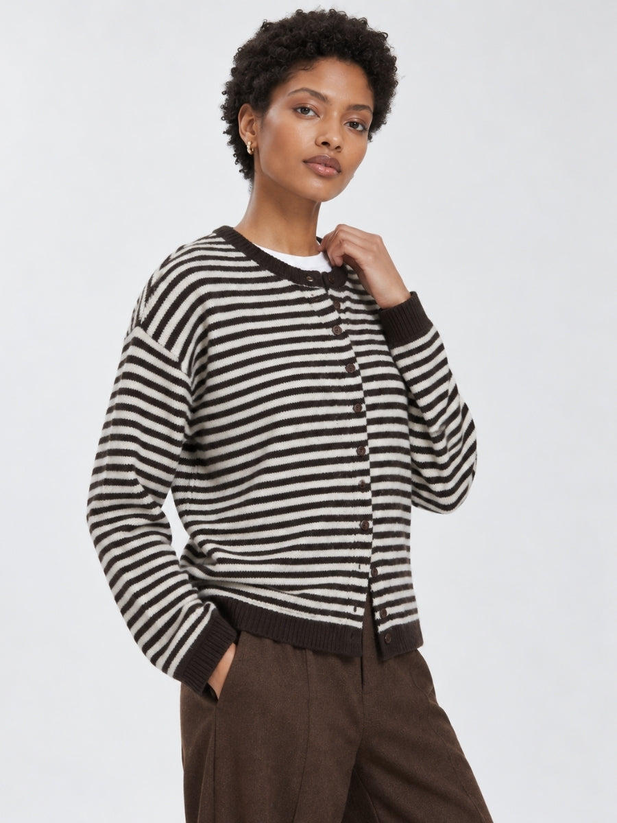 Charlotte Stripe Long Sleeve Cardigan