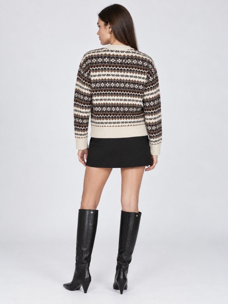 Fair Isle Long Sleeve Button Cardigan