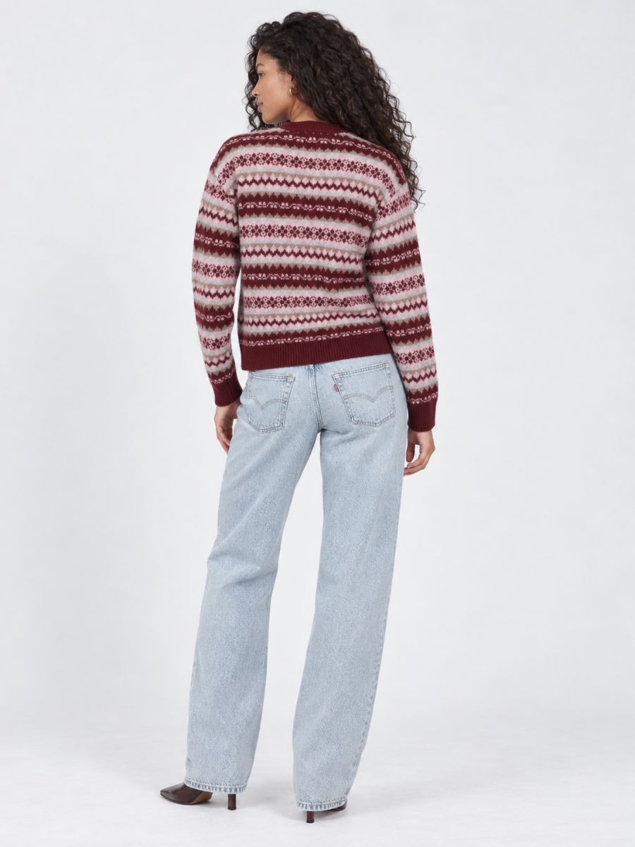 Fair Isle Long Sleeve Button Cardigan