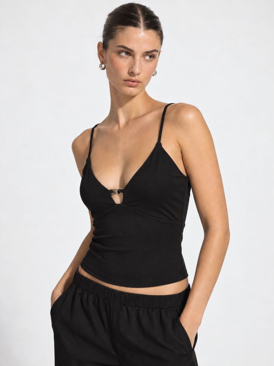 Fitch Sleeveless Gold Buckle Tank Top