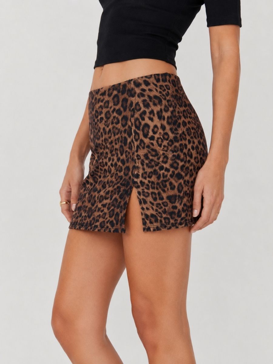 Leah Leopard Mini Skirt