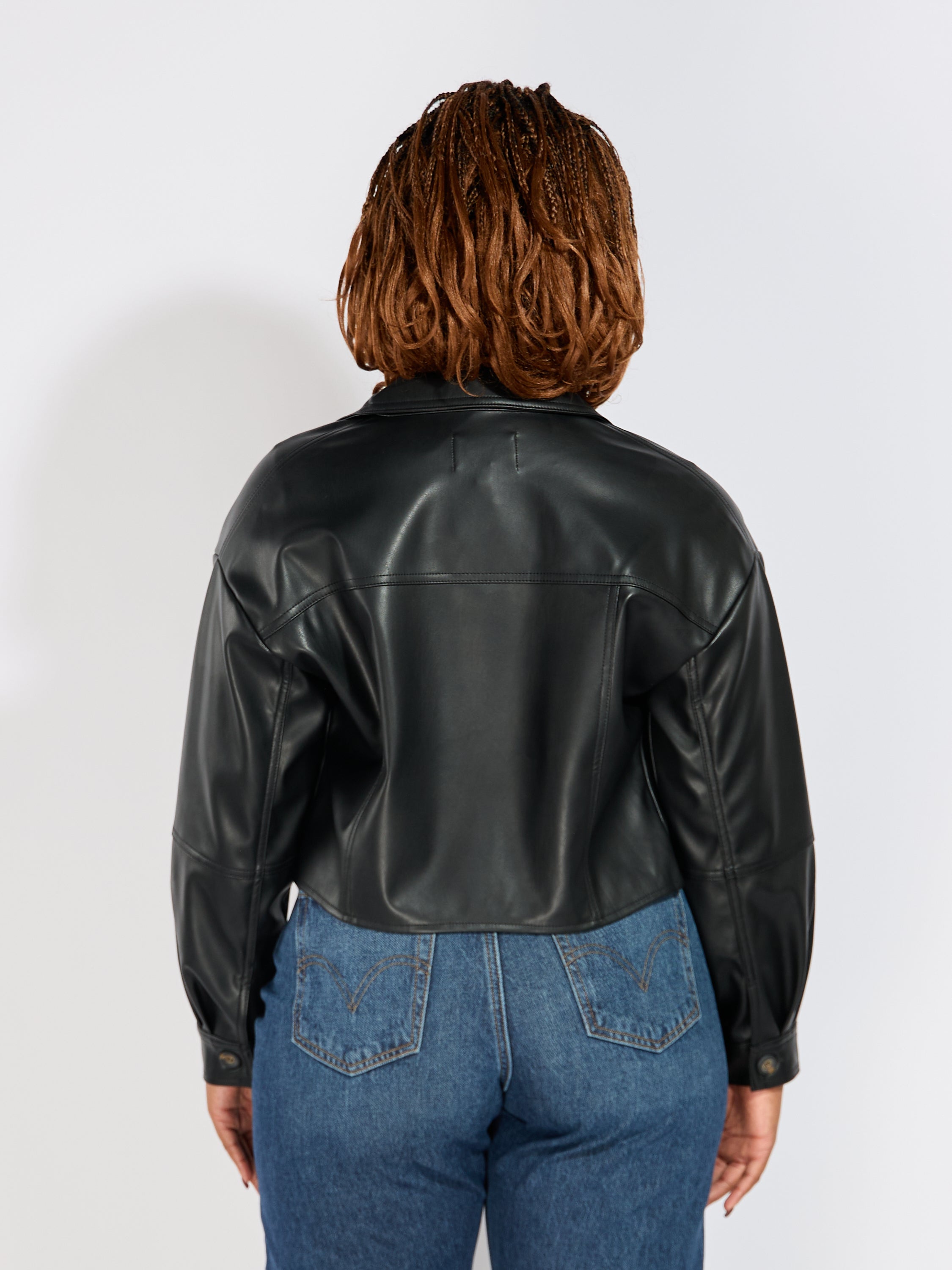 Cropped Tina PU Shacket