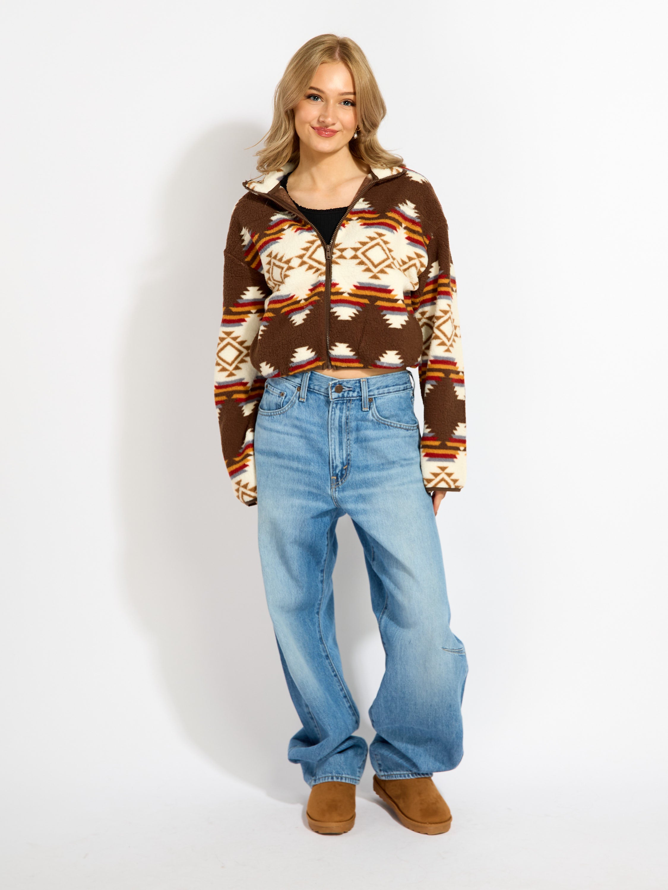 Aztec Full Zip Fleece Sweater
