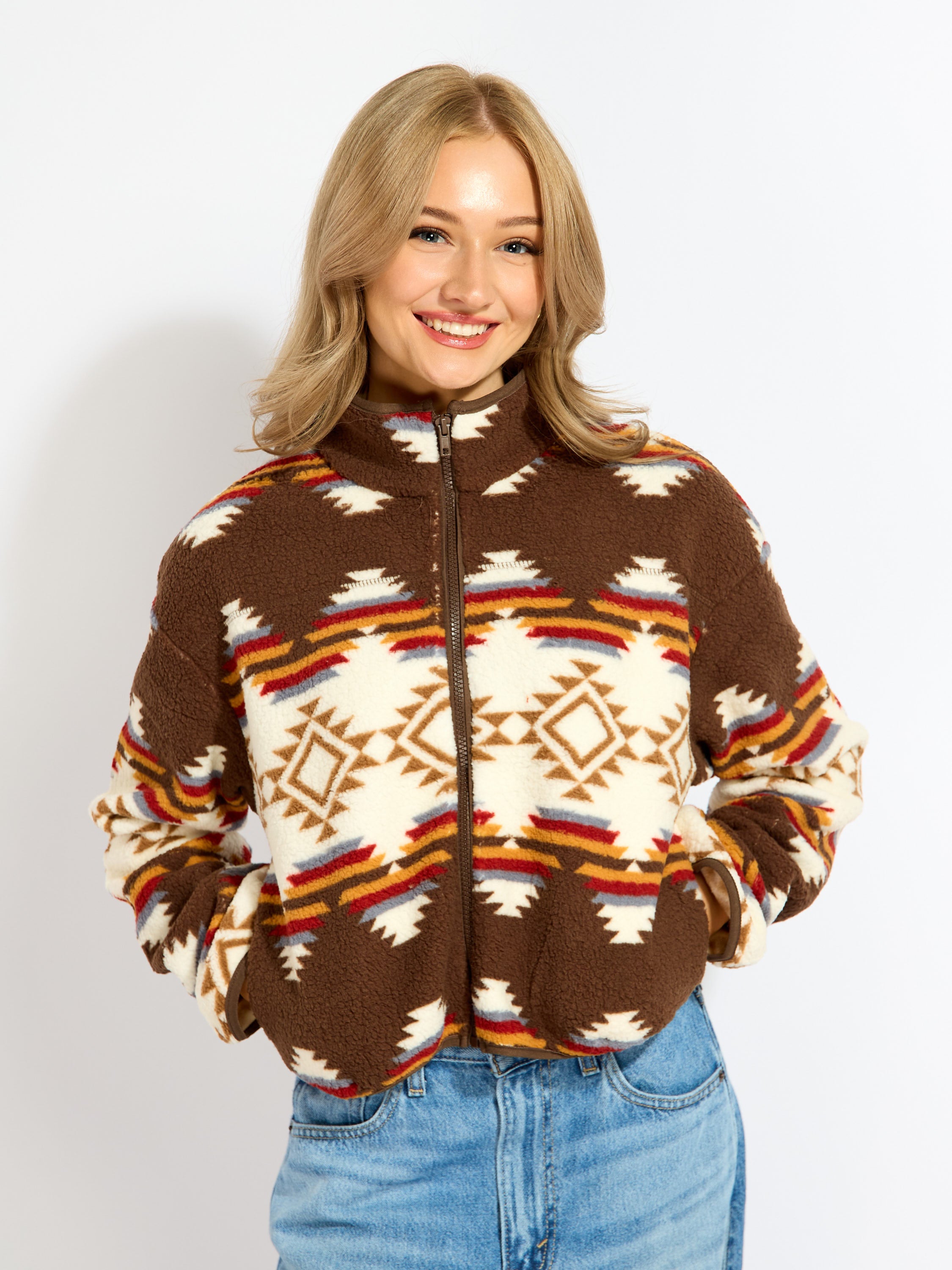 Aztec Full Zip Fleece Sweater